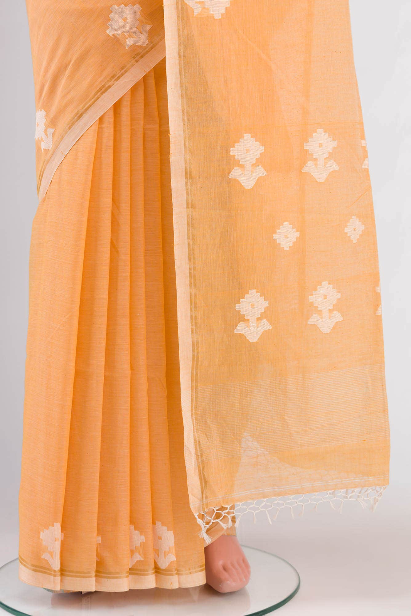 Anuradha-Sandal Bengal Cotton saree - Image 9
