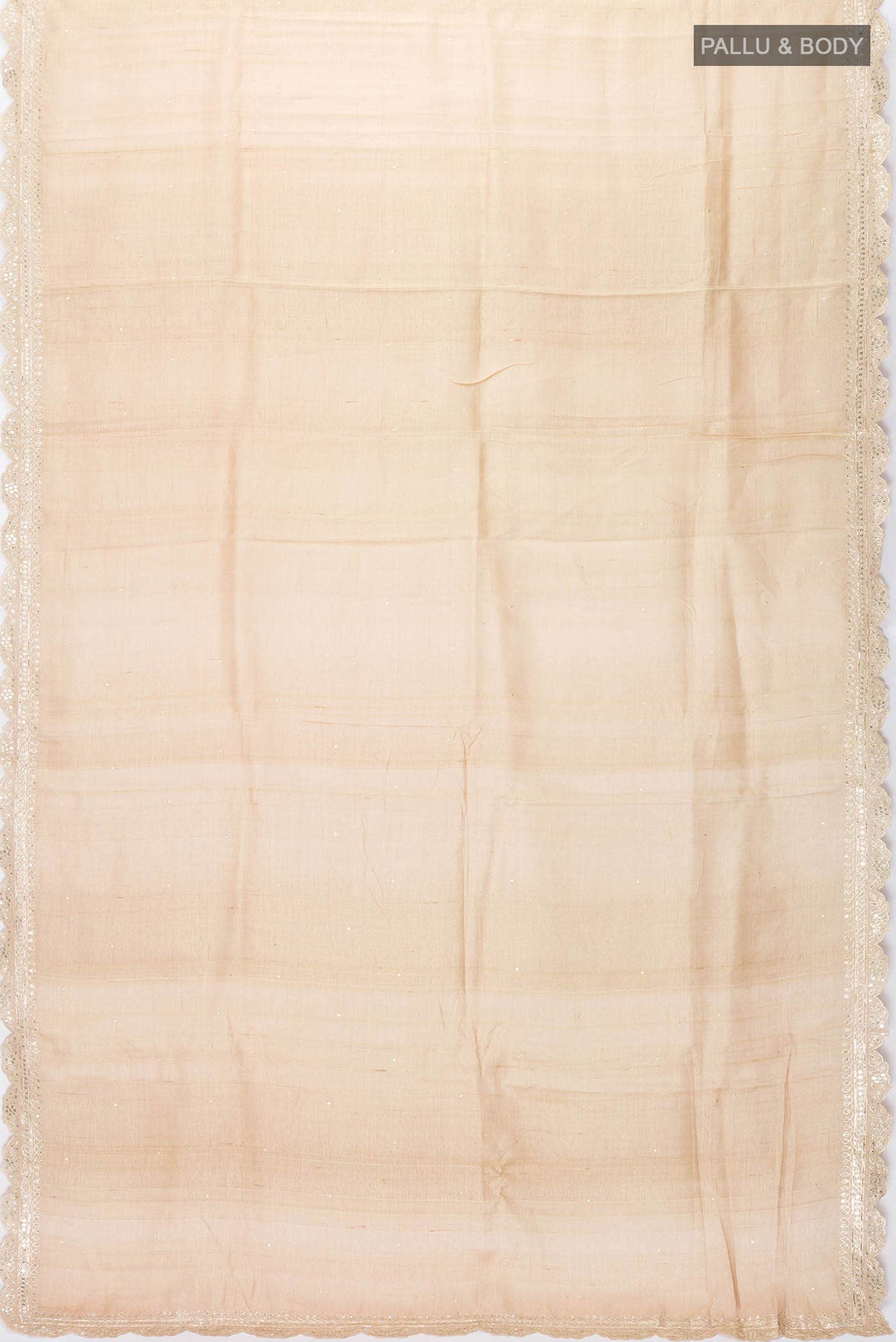 Beige Tussar Silk Saree - Image 4