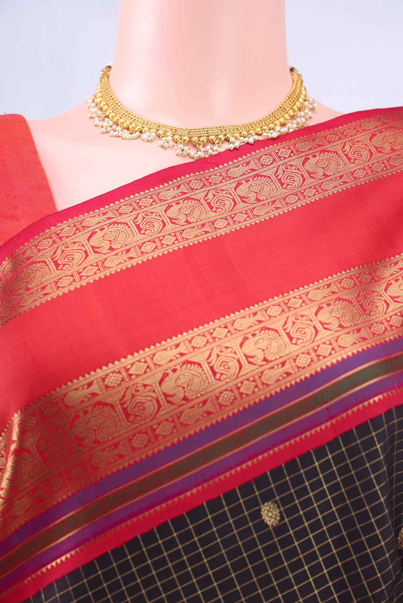 Black Kanjivaram Silk Saree - Image 3