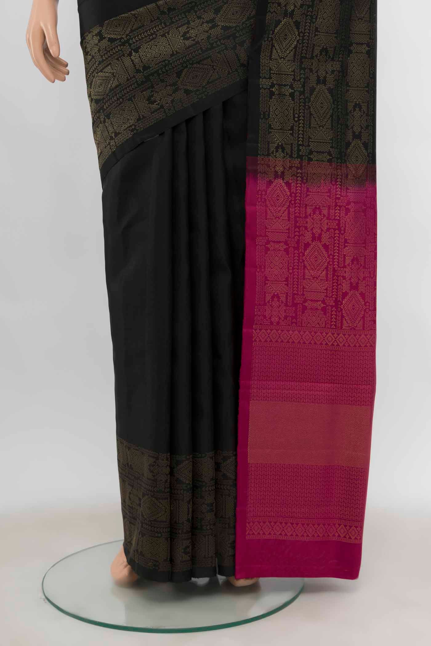 Black Soft Silk Saree - Image 3