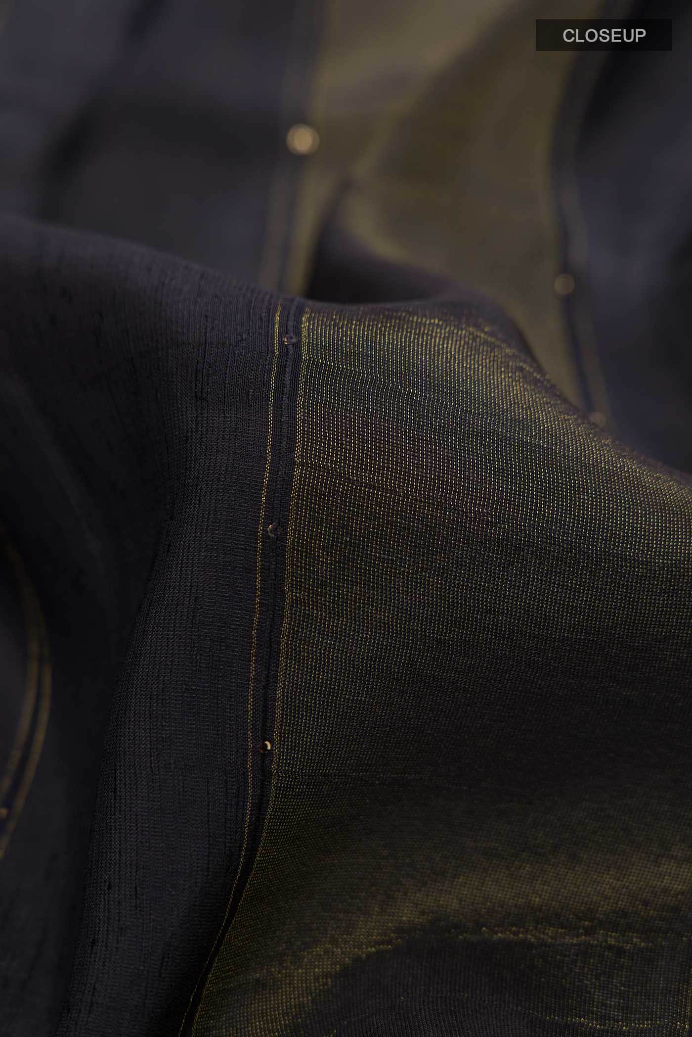 Black Tussar Silk Saree - Image 3