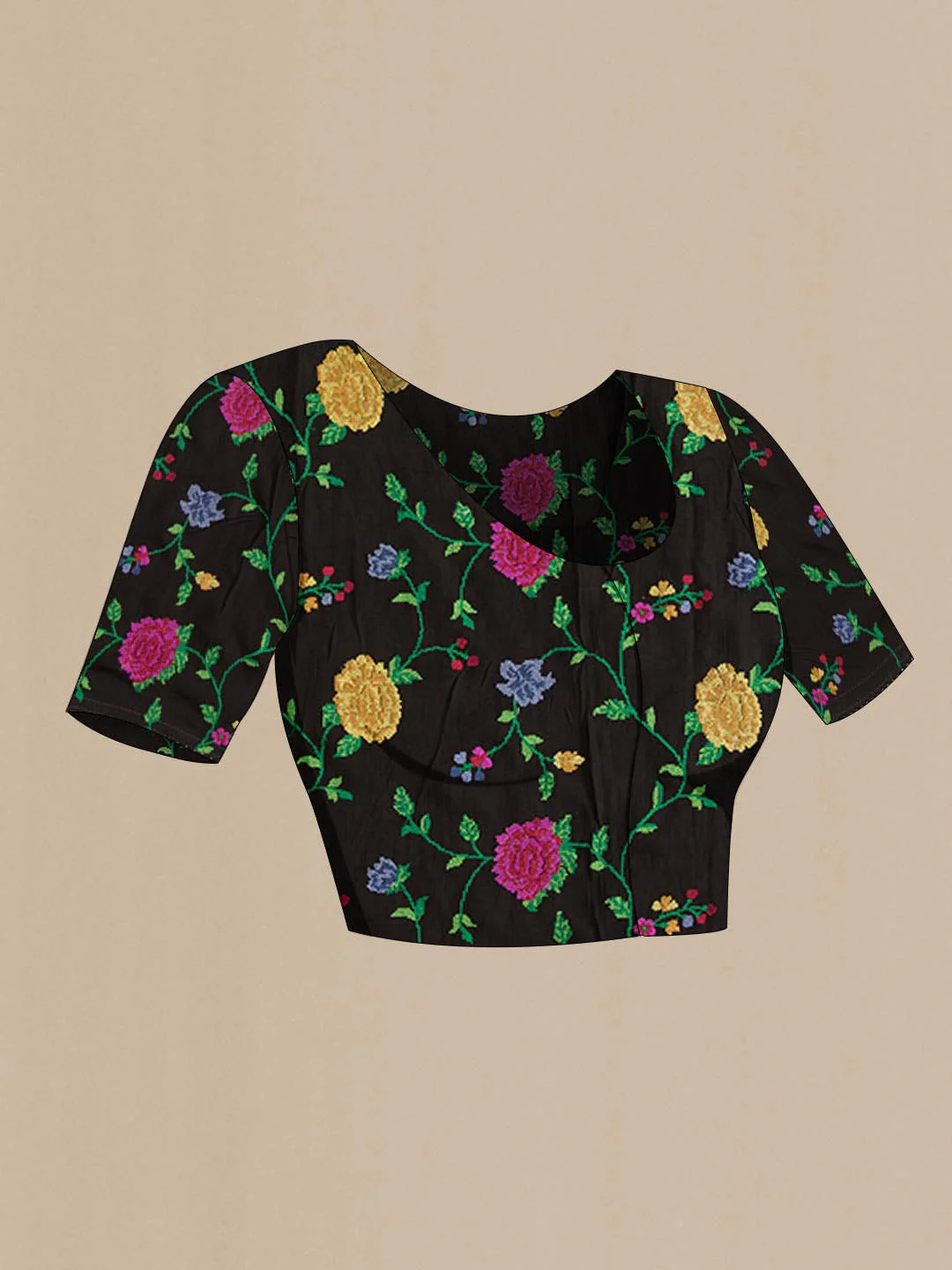 Black Tussar Silk Saree - Image 6