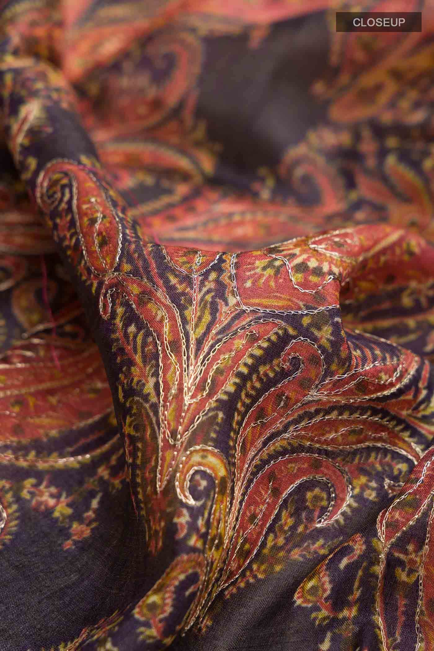 Black Tussar Silk Saree - Image 3