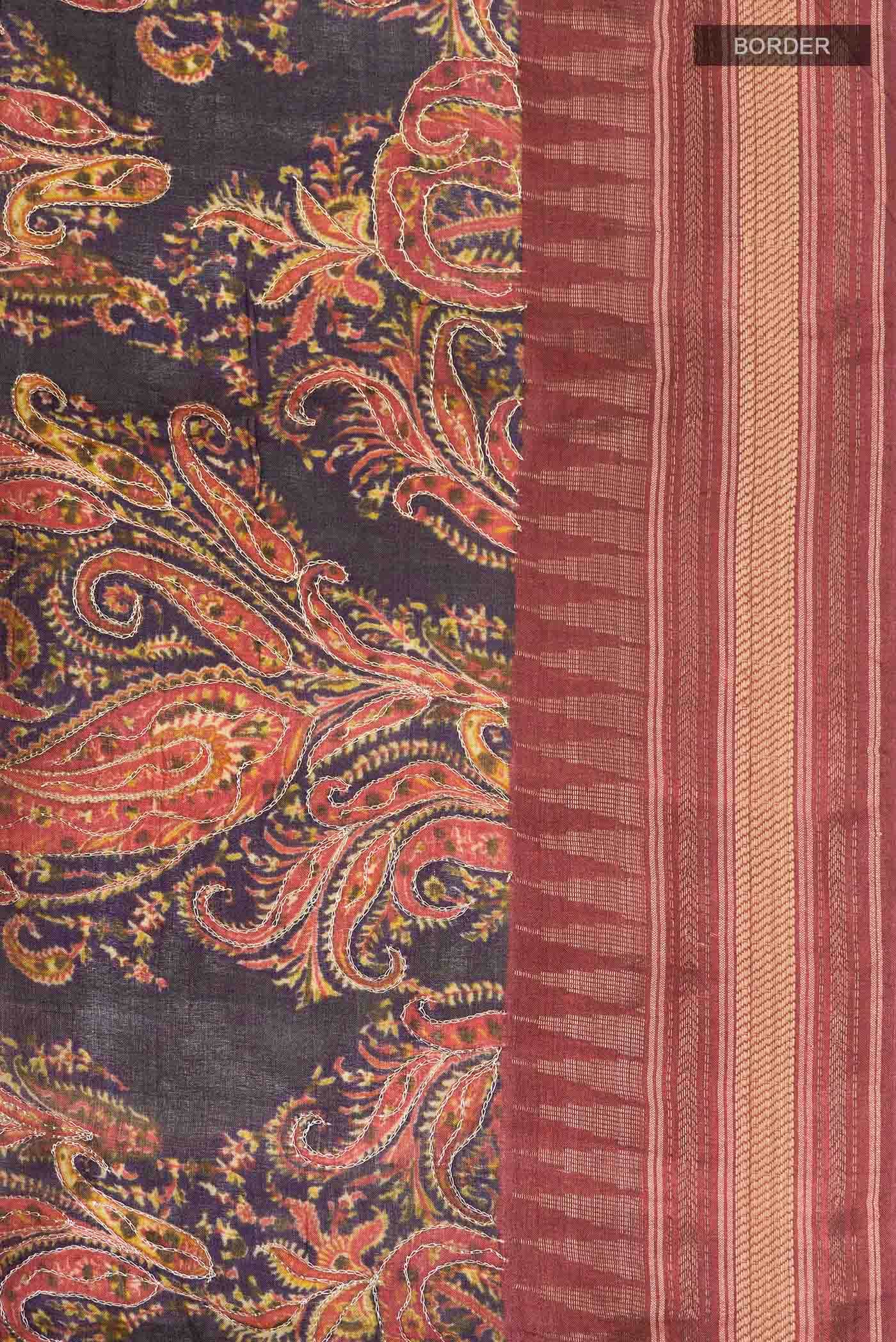Black Tussar Silk Saree - Image 5