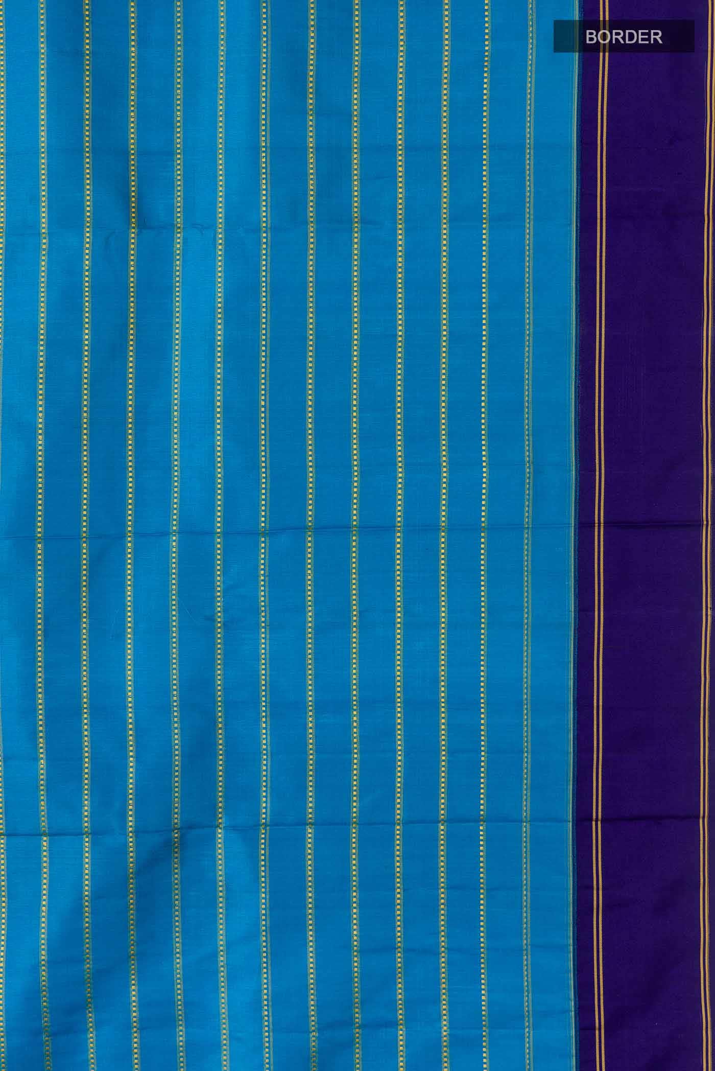 Blue Kanjivaram Silk Saree - Image 5