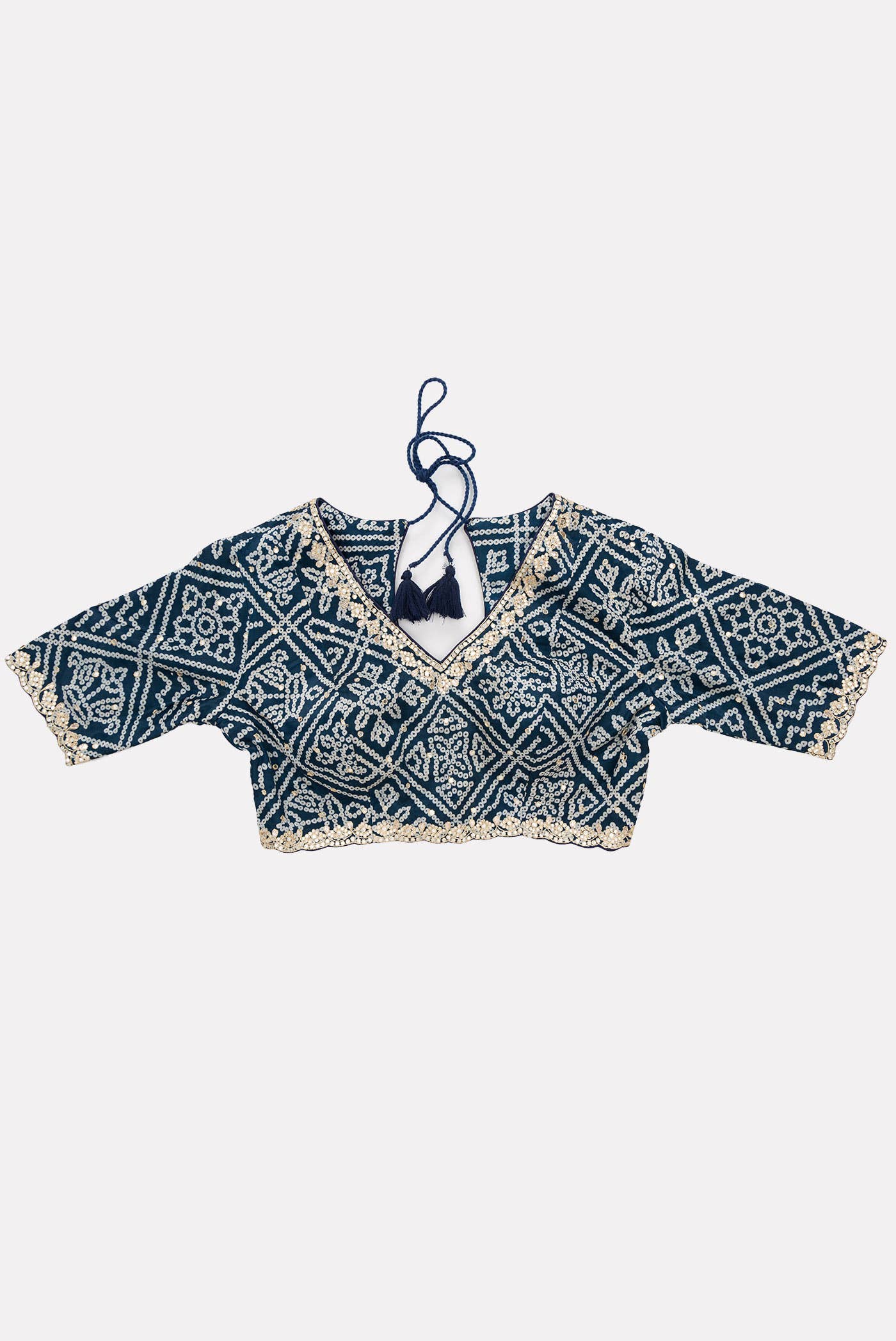 Blue Dual Tone Tussar Silk Saree - Image 4