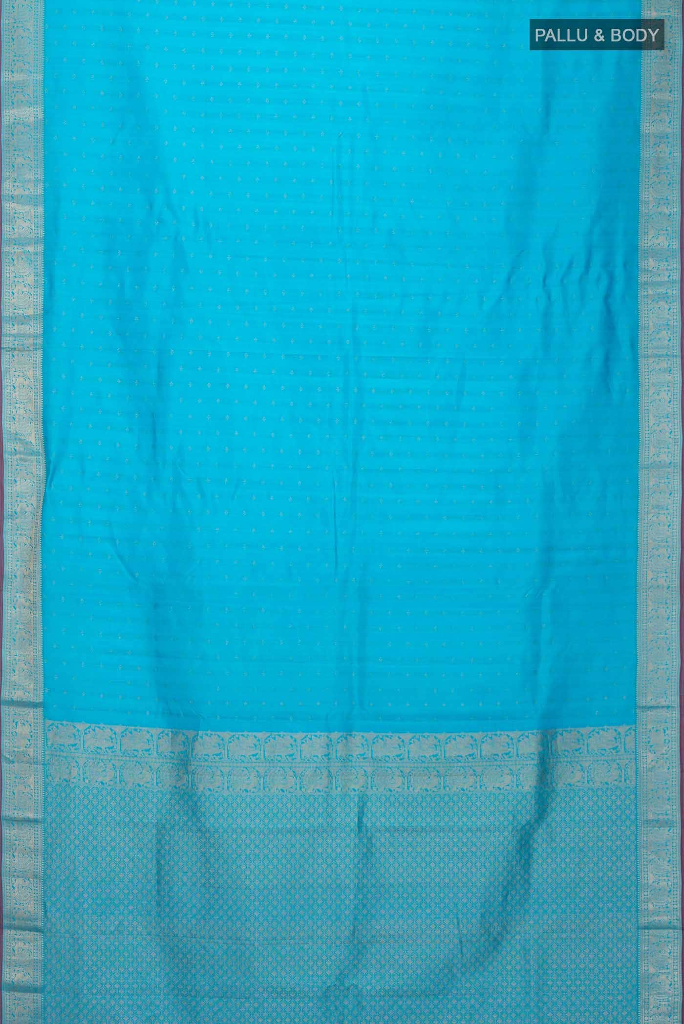 Blue Kanchipuram Silk Saree - Image 4