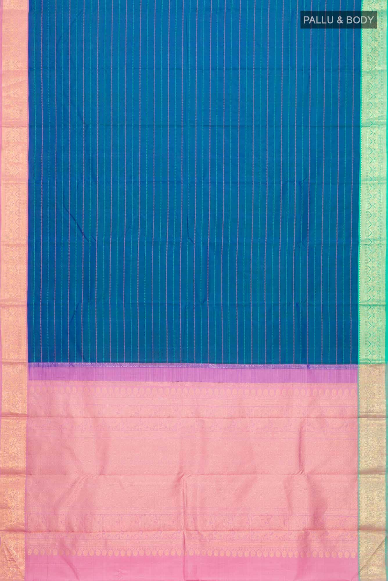 Blue Kanjivaram Silk Saree - Image 4