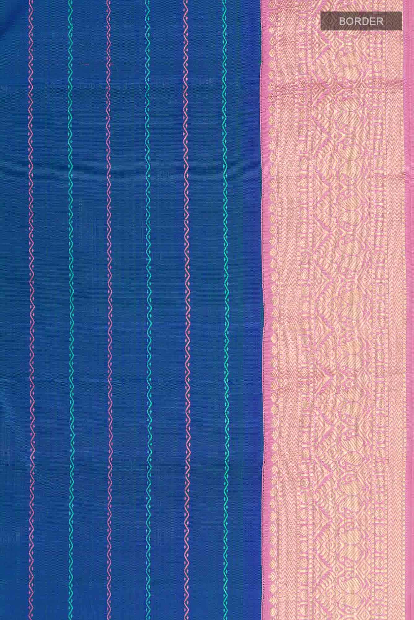 Blue Kanjivaram Silk Saree - Image 5