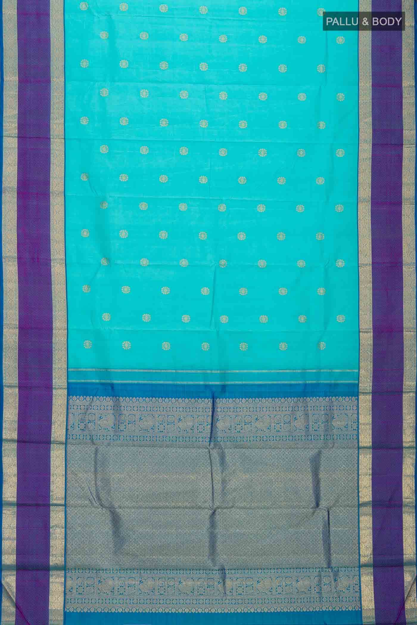 Blue Kanjivaram Silk Saree - Image 4