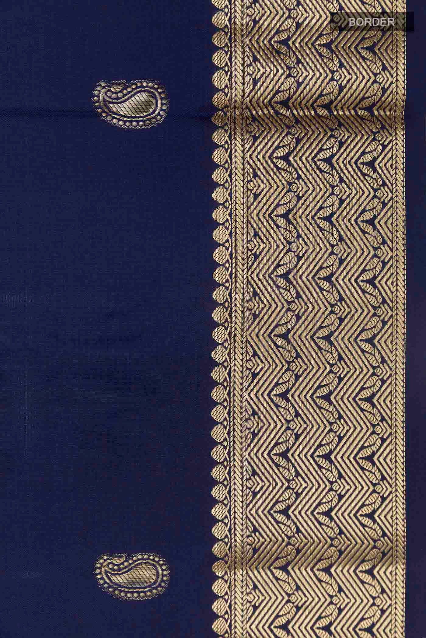 Blue Soft Silk Saree - Image 3