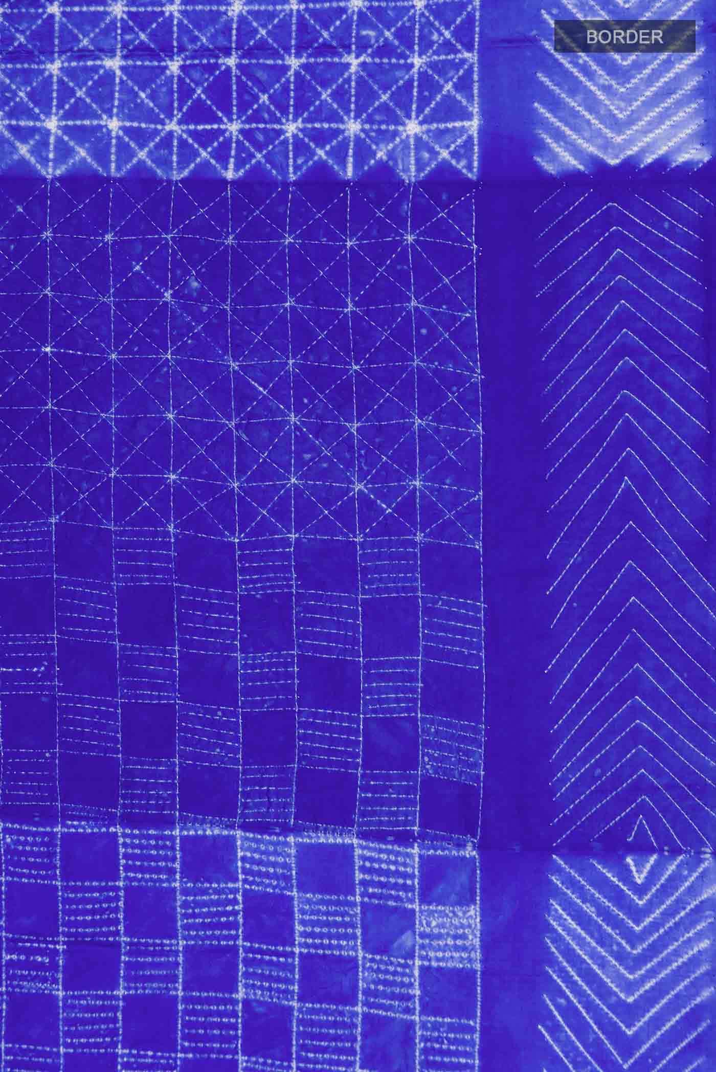 Blue Tussar Silk Saree - Image 4