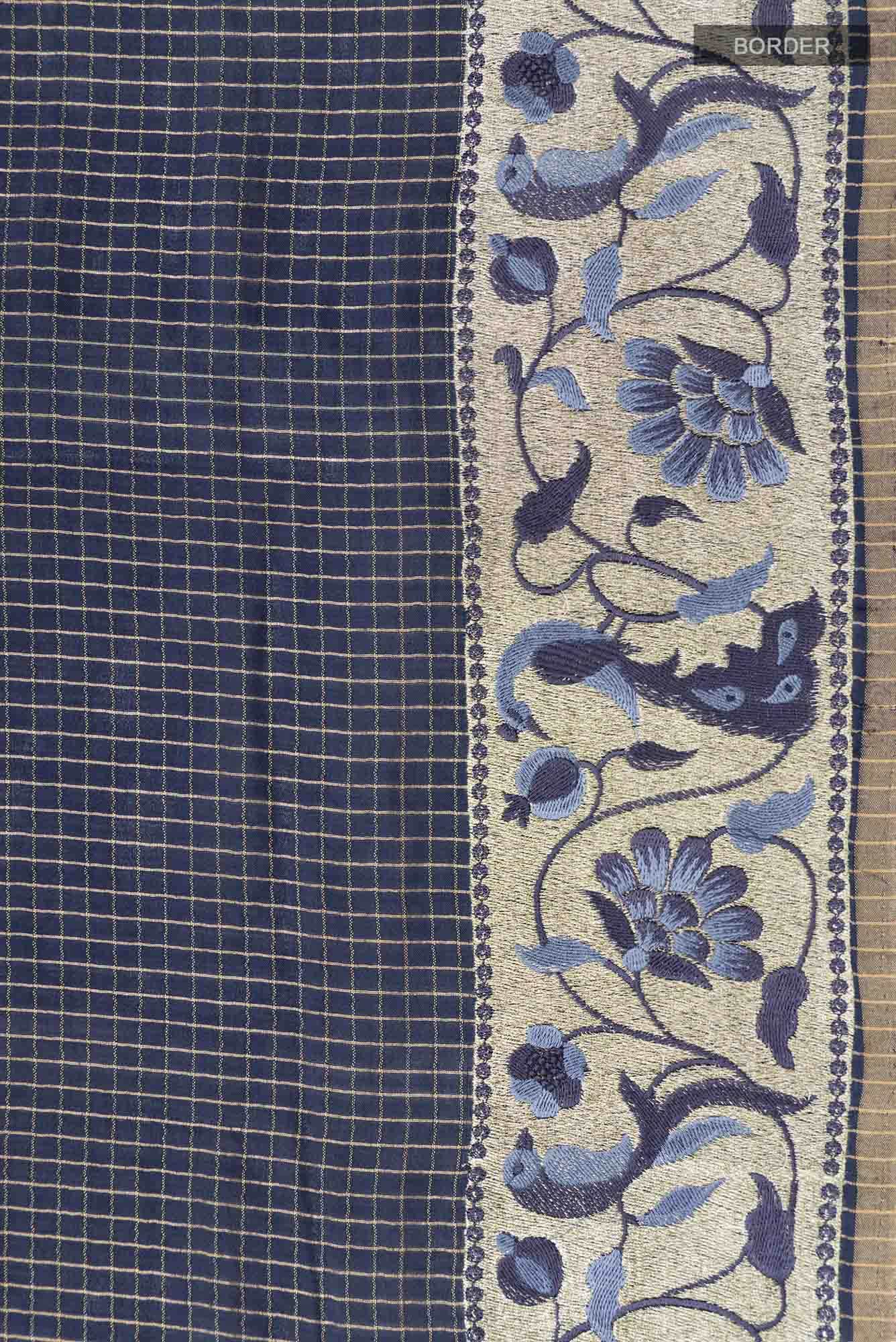 Blue Tussar Silk Saree - Image 5