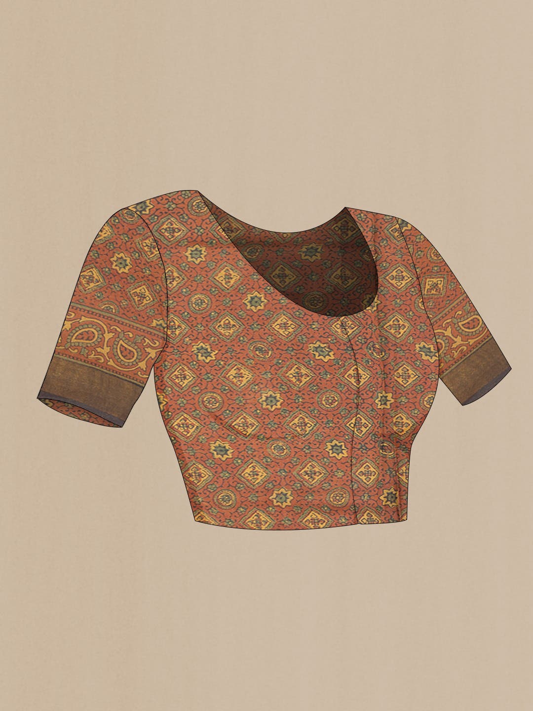 Brick Orange Dual Tone Tussar Silk Saree - Image 6