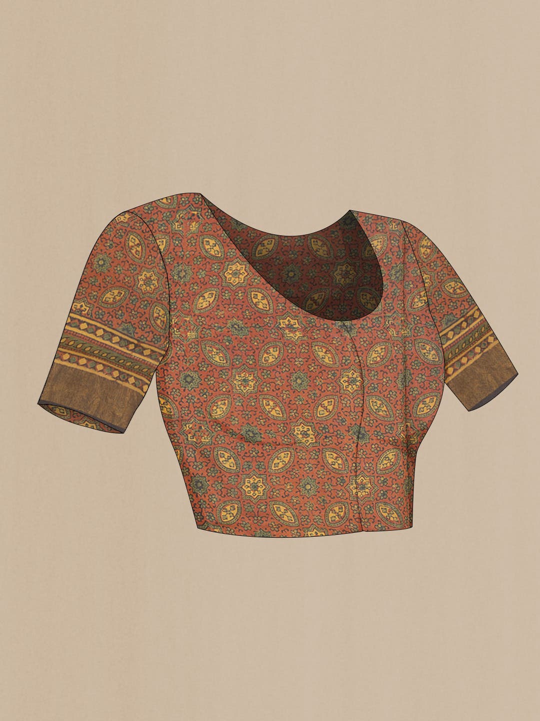 Brick Orange Dual Tone Tussar Silk Saree - Image 6