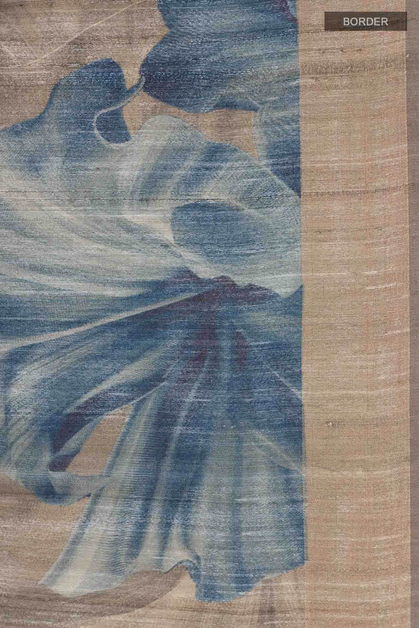 Brown Bhagalpuri Tussar Silk Saree - Image 4