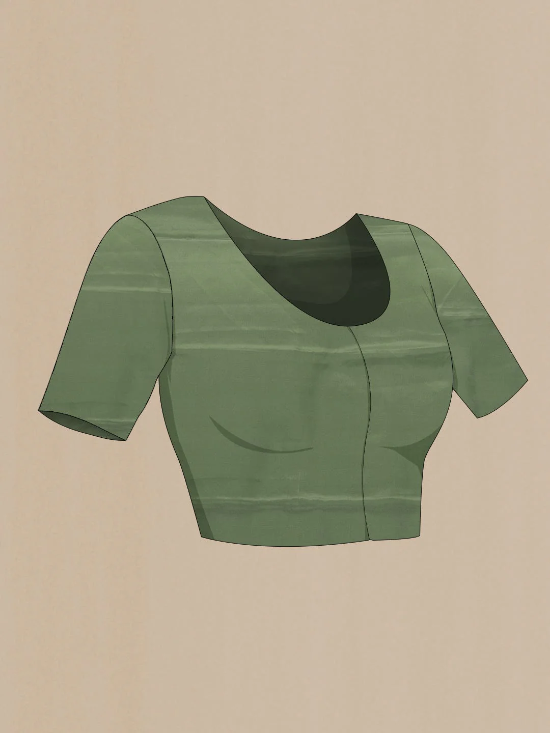 Brown Dual Tone Mysore Crepe Saree - Image 6