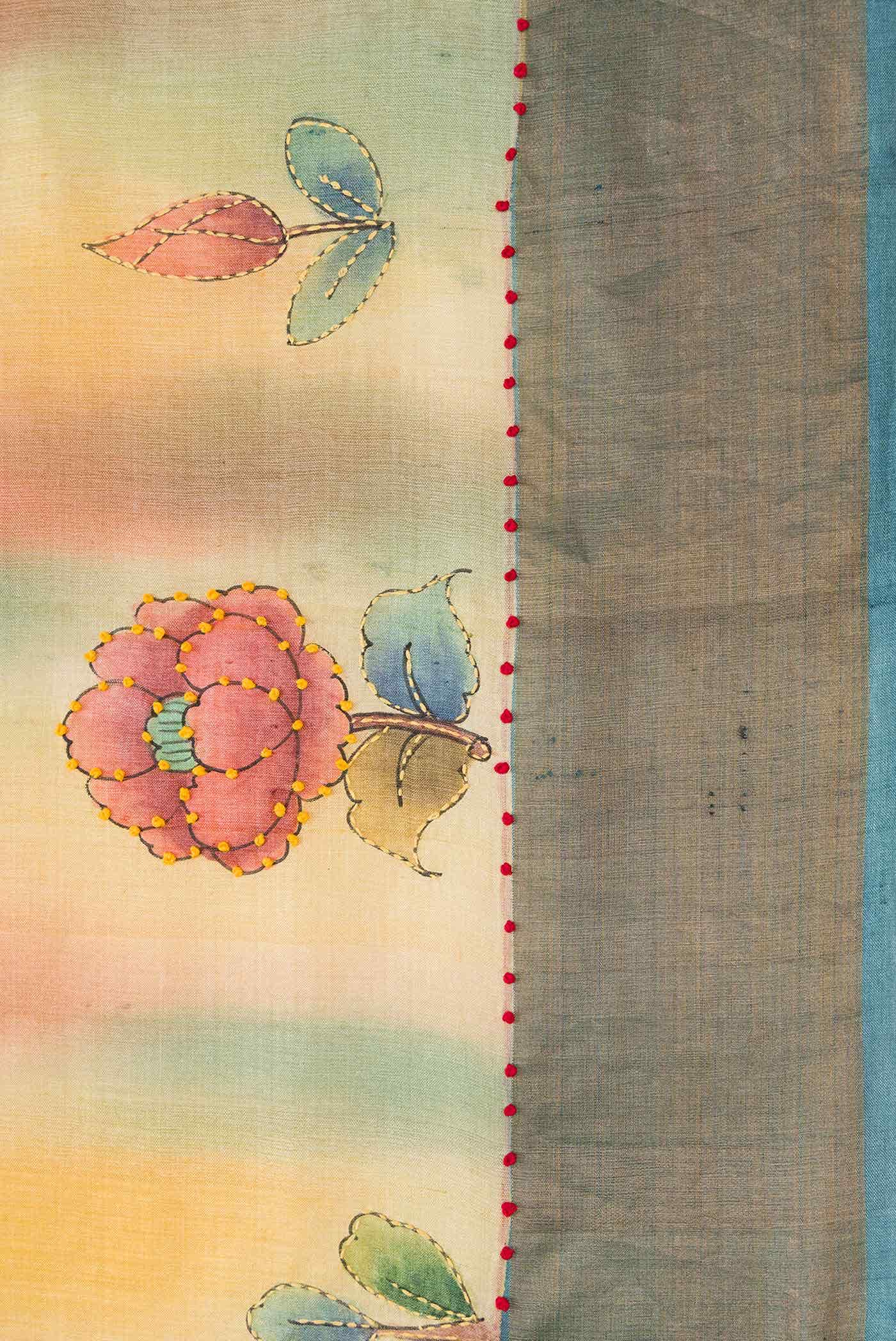 Brown Dual Tone Tussar Silk Saree - Image 3