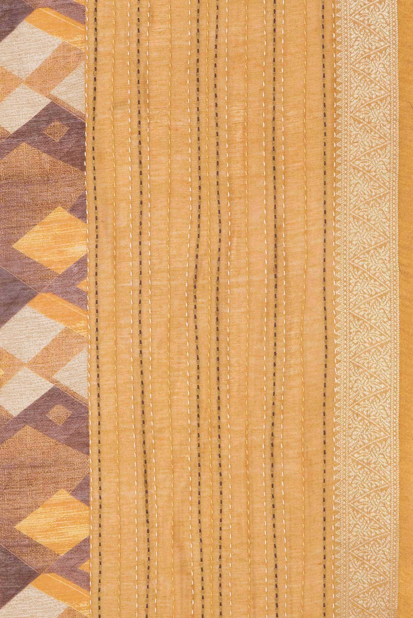 Brown Dual Tone Tussar Silk Saree - Image 3