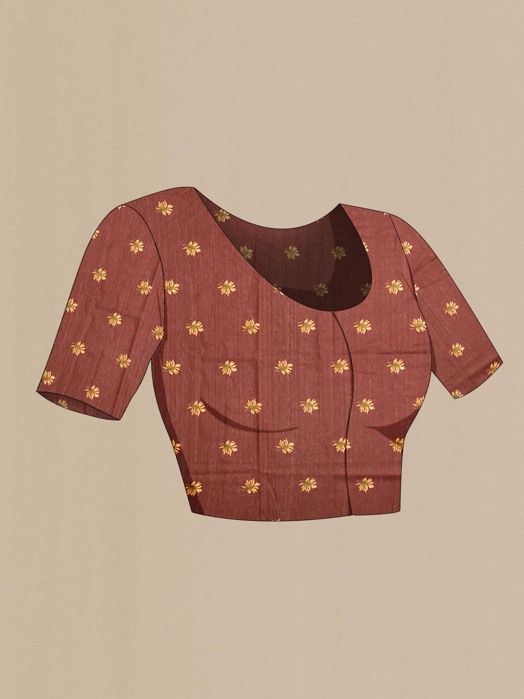 Brown Tussar Silk Saree - Image 5