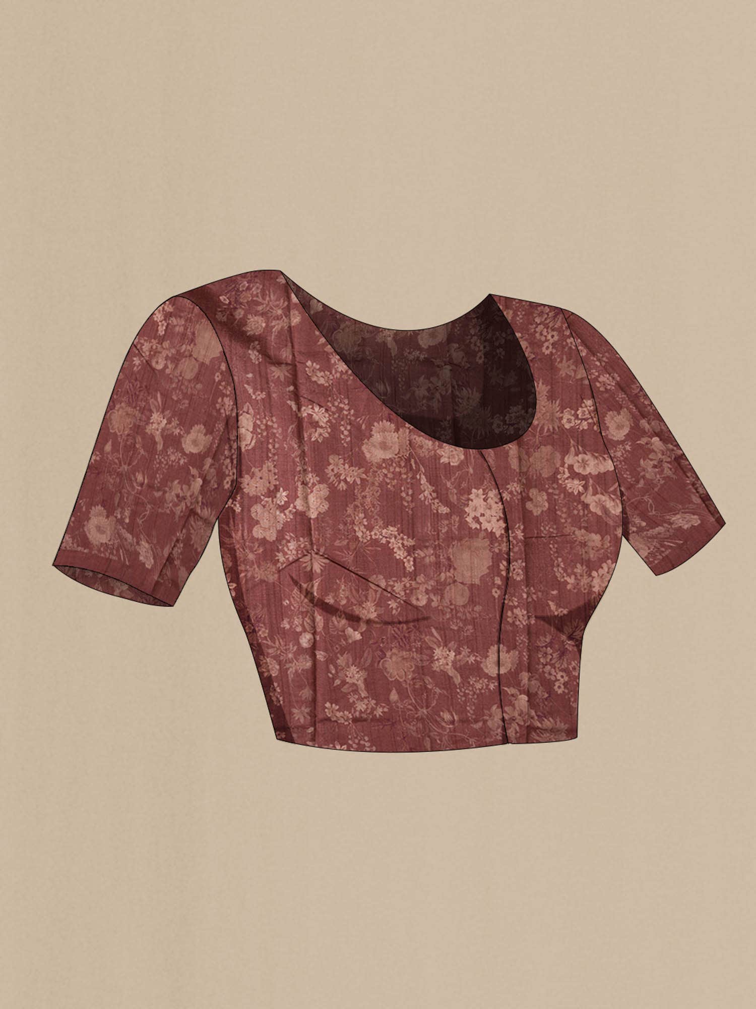 Brown Tussar Silk Saree - Image 5