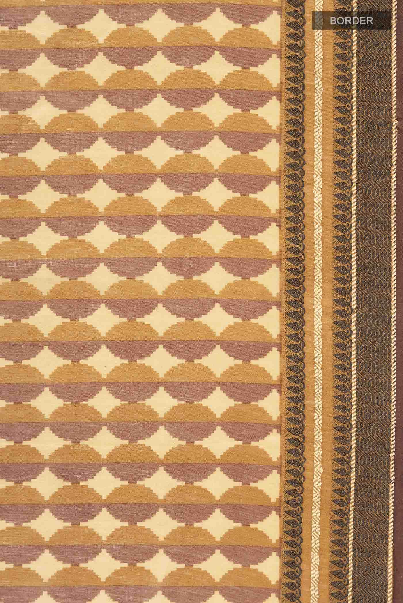 Brown Tussar Silk Saree - Image 4