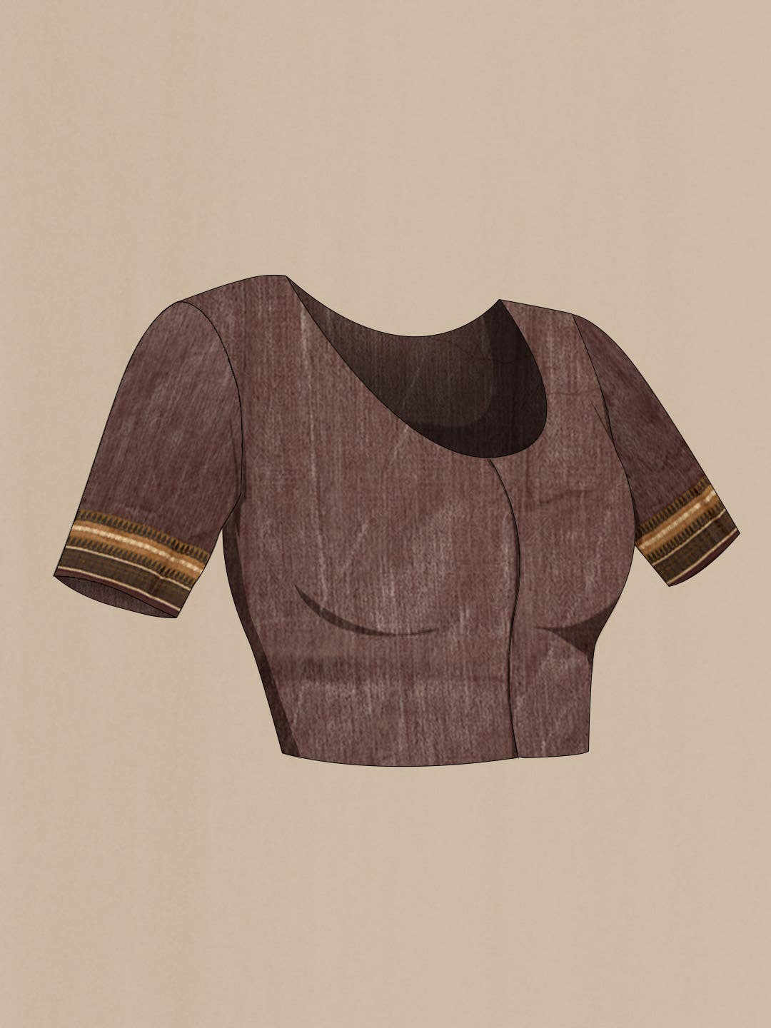 Brown Tussar Silk Saree - Image 5