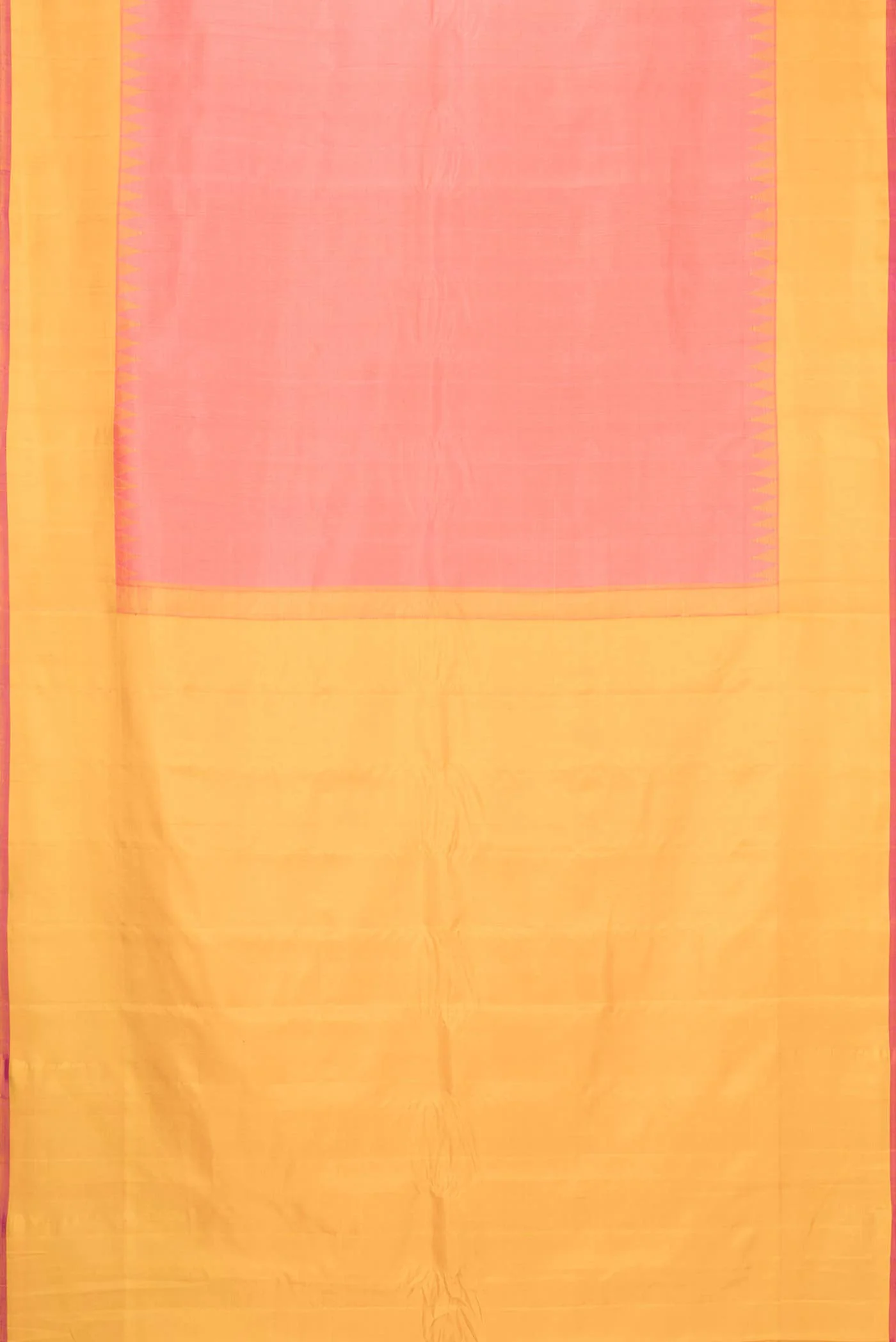 Coral Dual Tone Gadwal Silk Saree - Image 4
