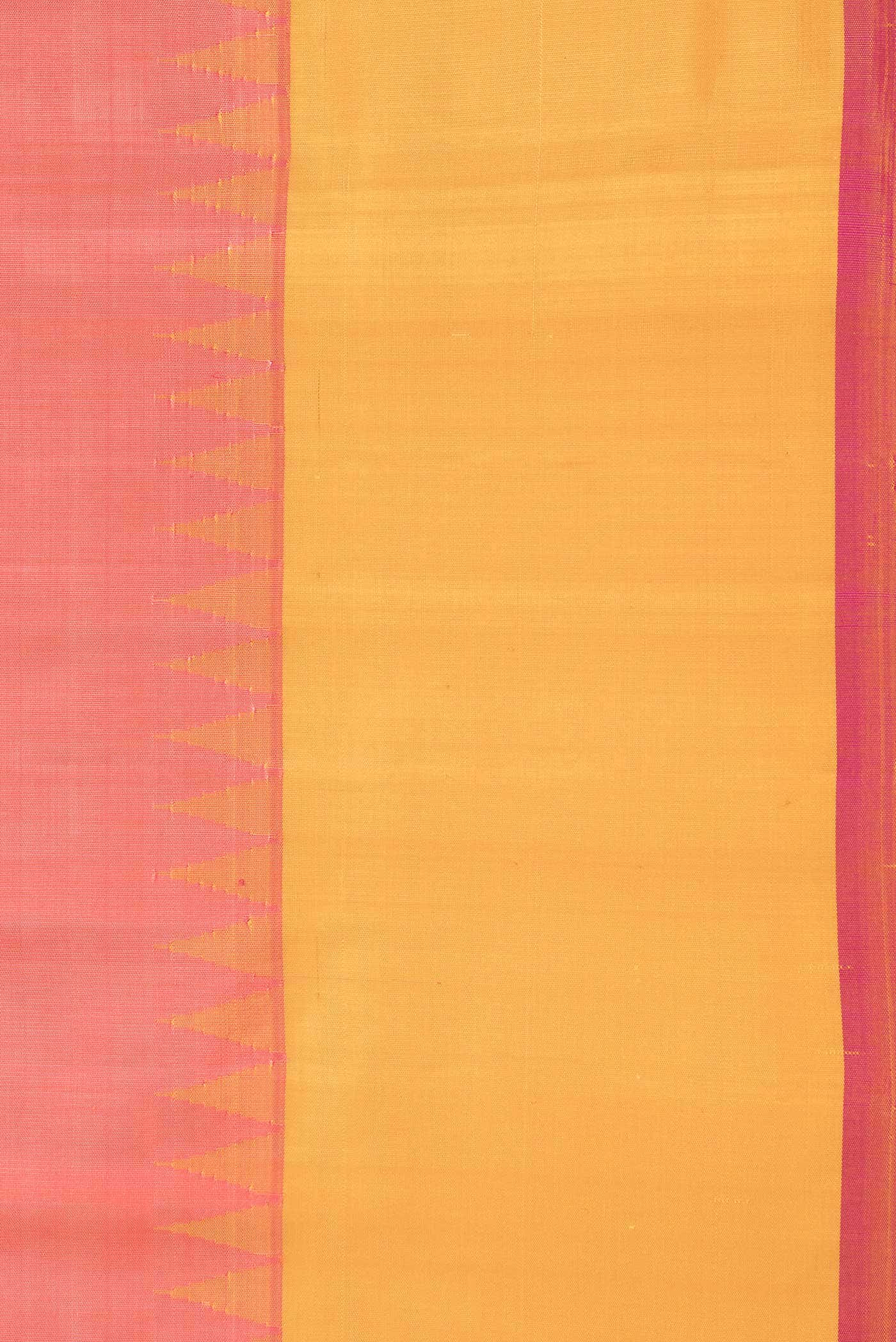 Coral Dual Tone Gadwal Silk Saree - Image 5