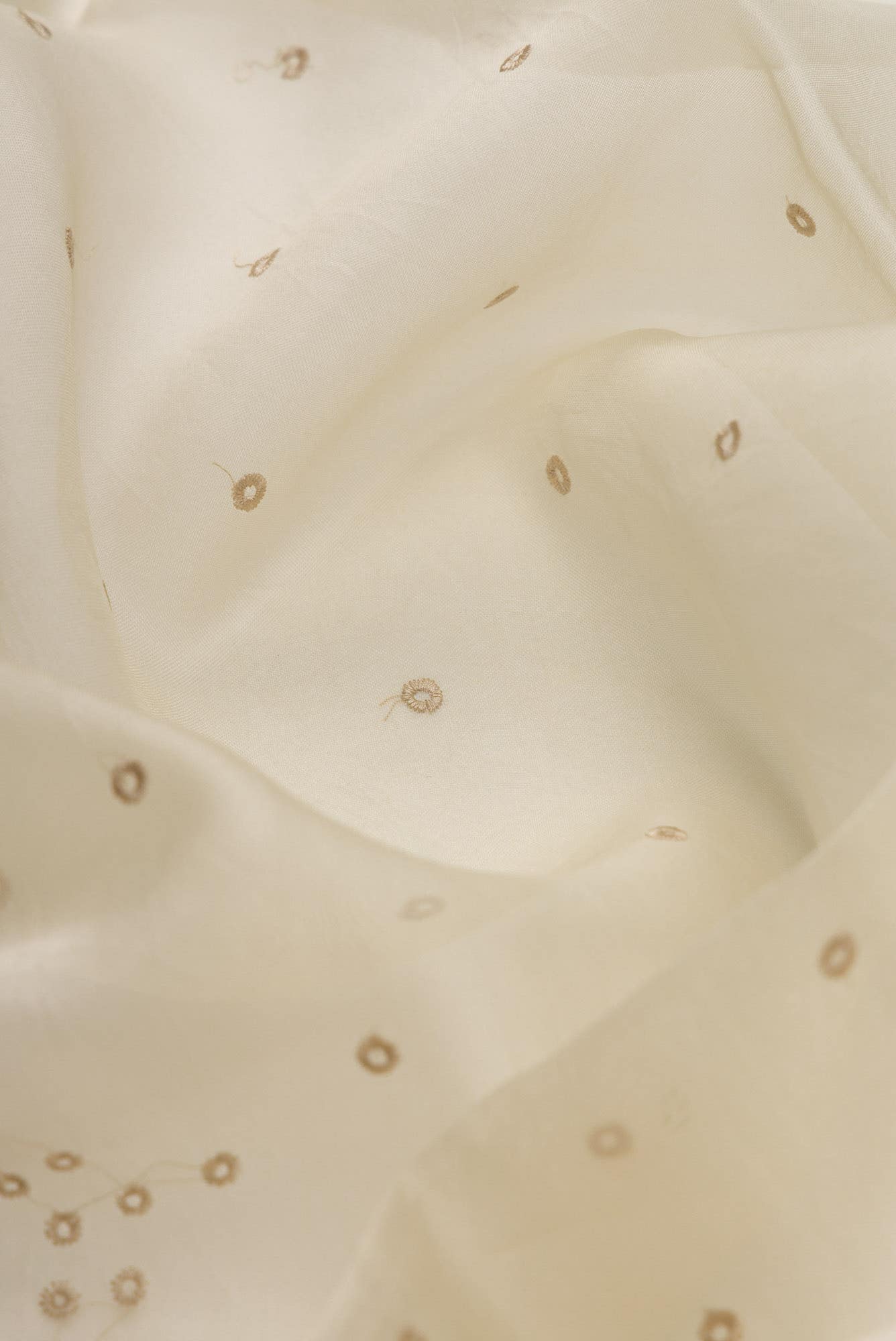 Lovelace Cream floral design saree from Embroidered Romance Collection by Nalli - Image 5