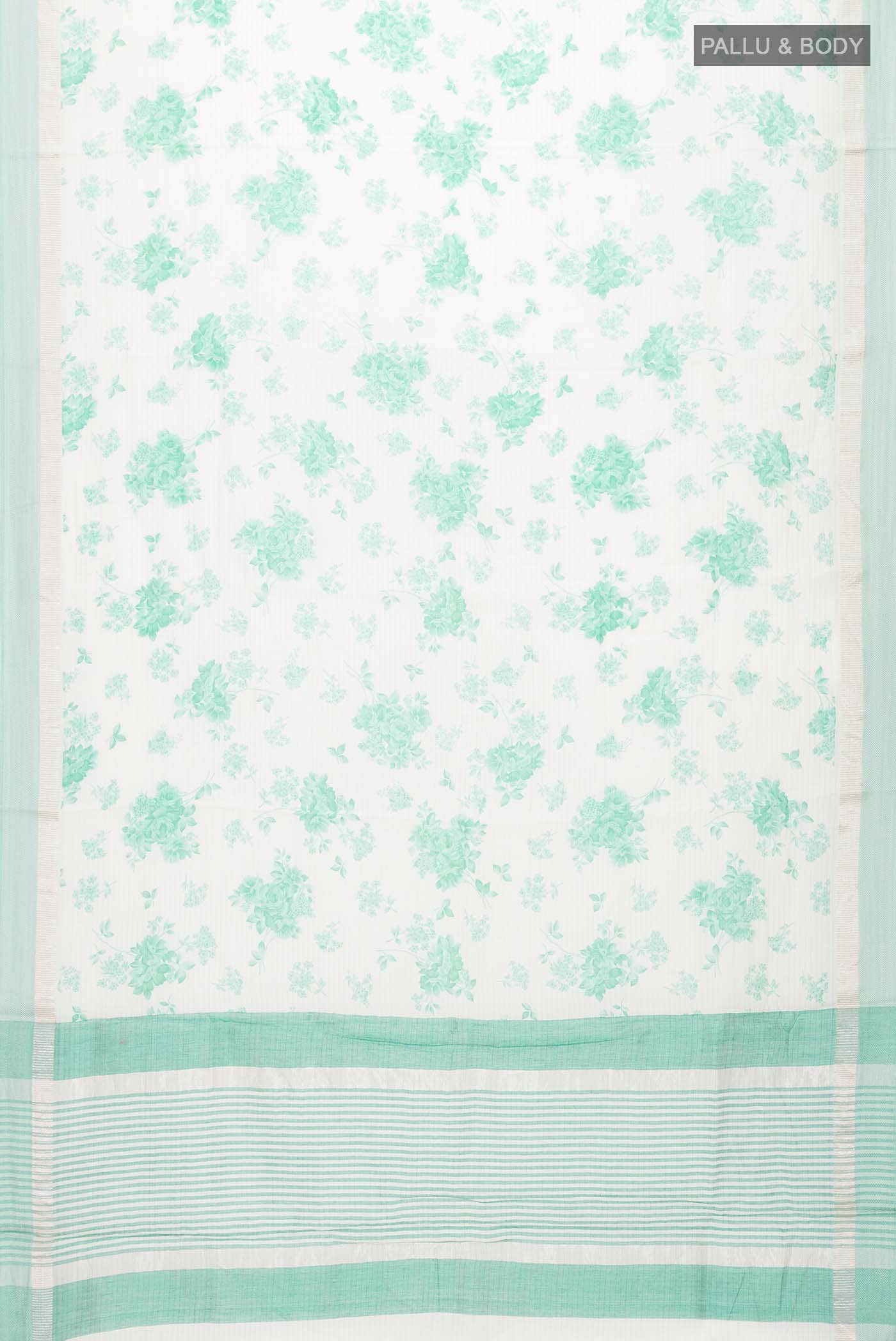 Cream Tussar Silk Saree - Image 3