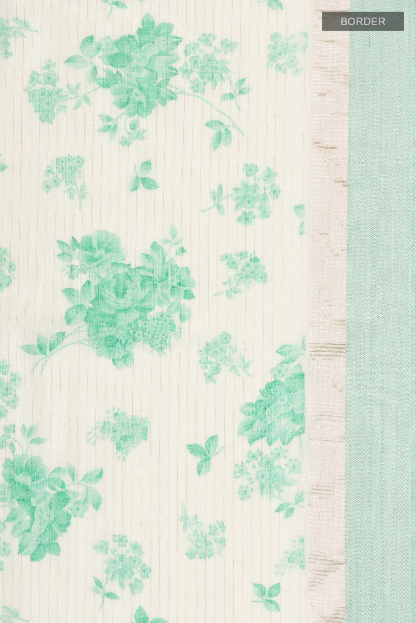 Cream Tussar Silk Saree - Image 4