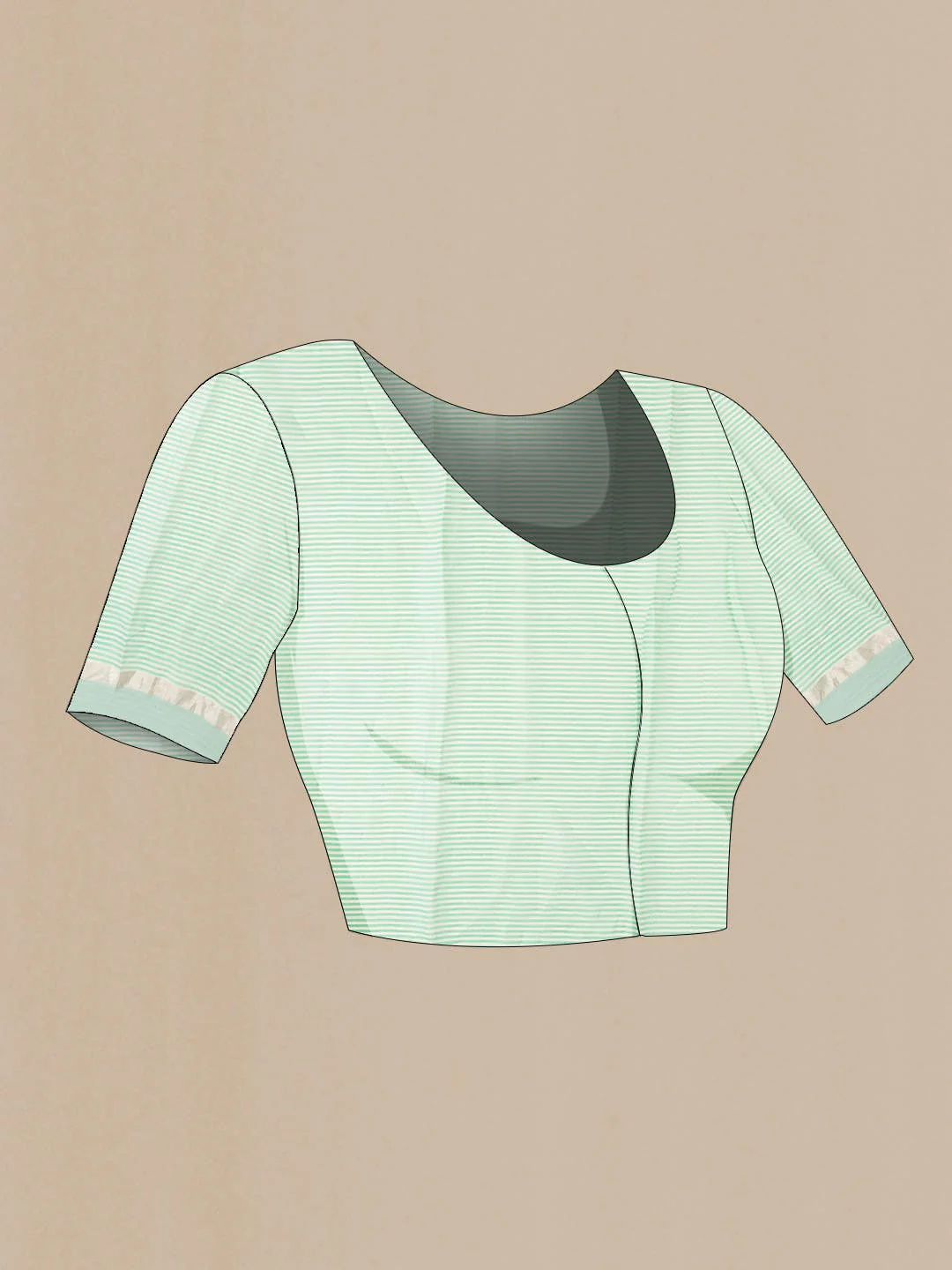 Cream Tussar Silk Saree - Image 5