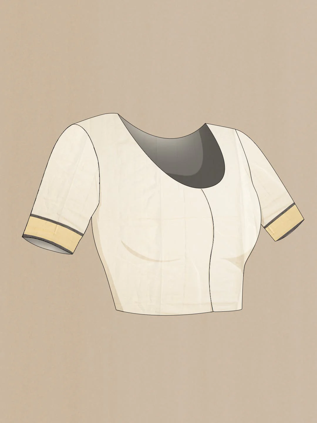 Gold Kerala Cotton Saree - Image 5