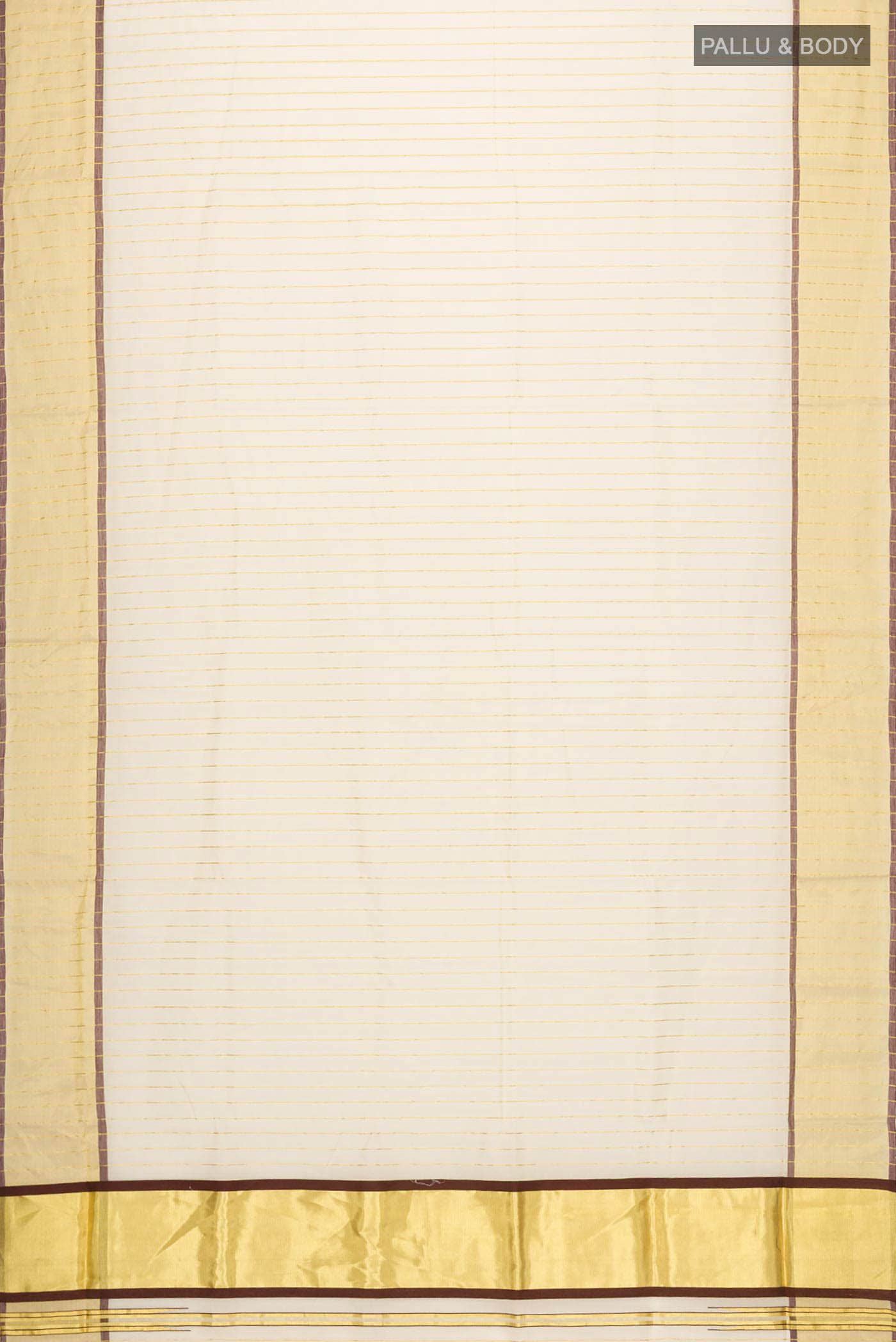 Gold Kerala Cotton Saree - Image 3