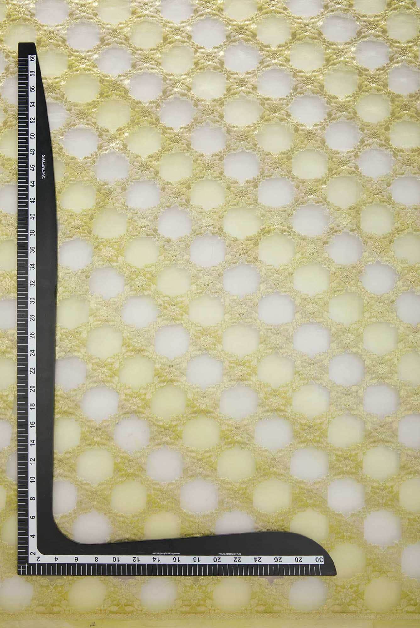 Green and lavender Organza Silk Dress Material - Image 5