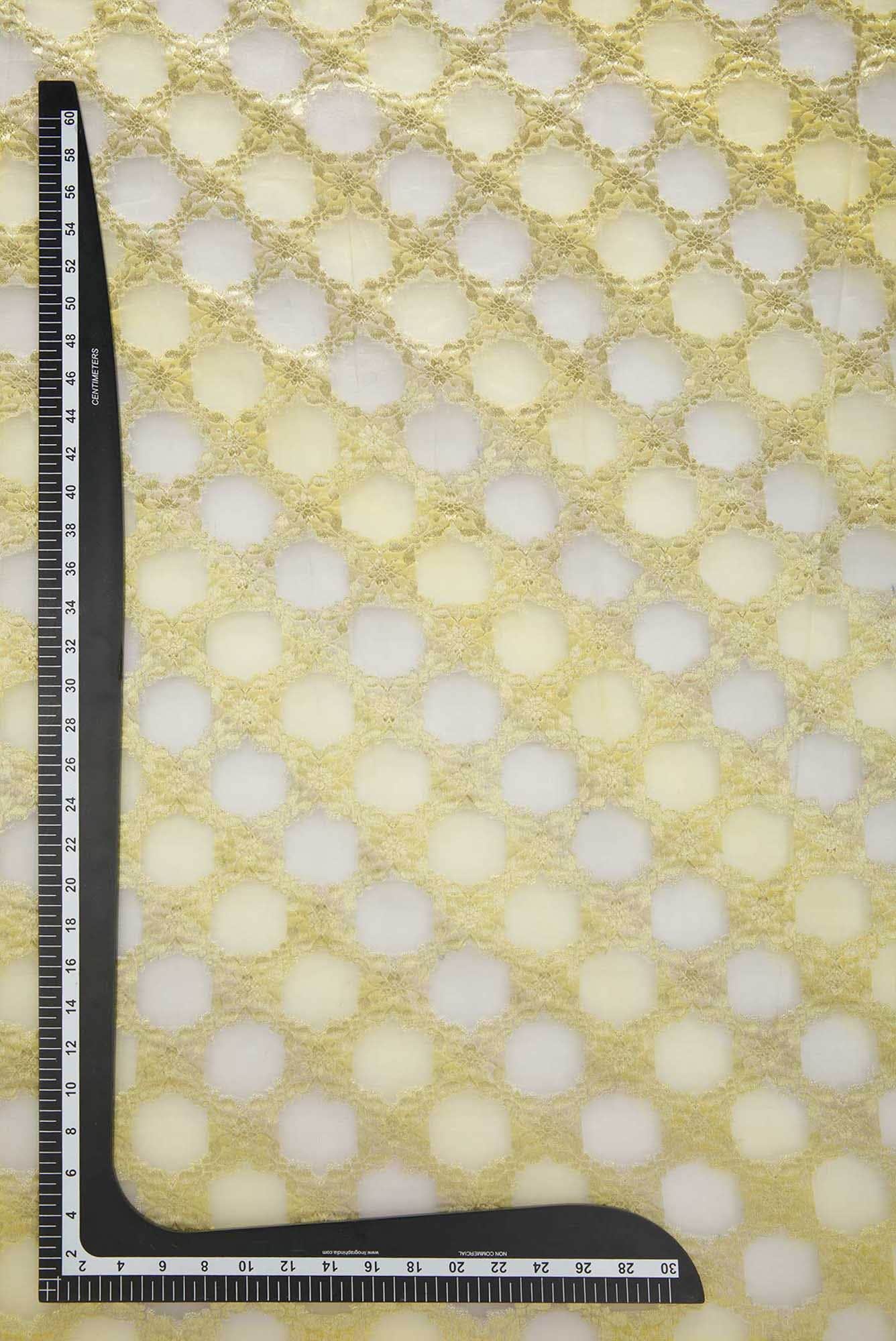 Green and Lavender Organza Silk Dress Material - Image 5