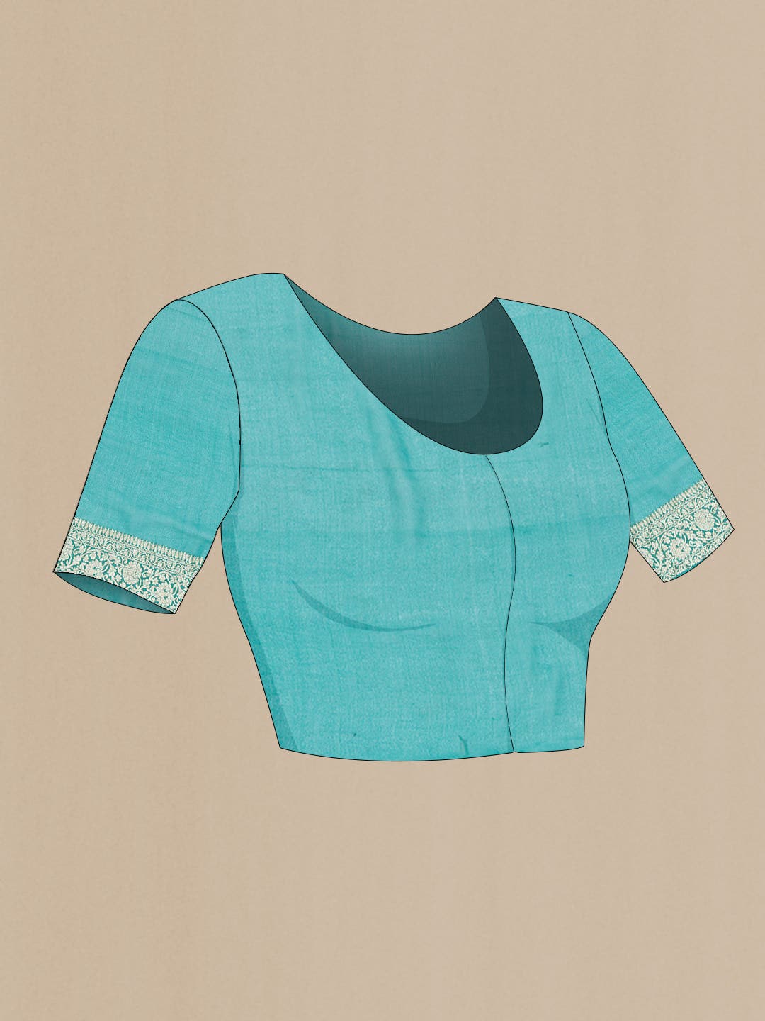 Green Dual Tone Banarasi Georgette Saree - Image 4