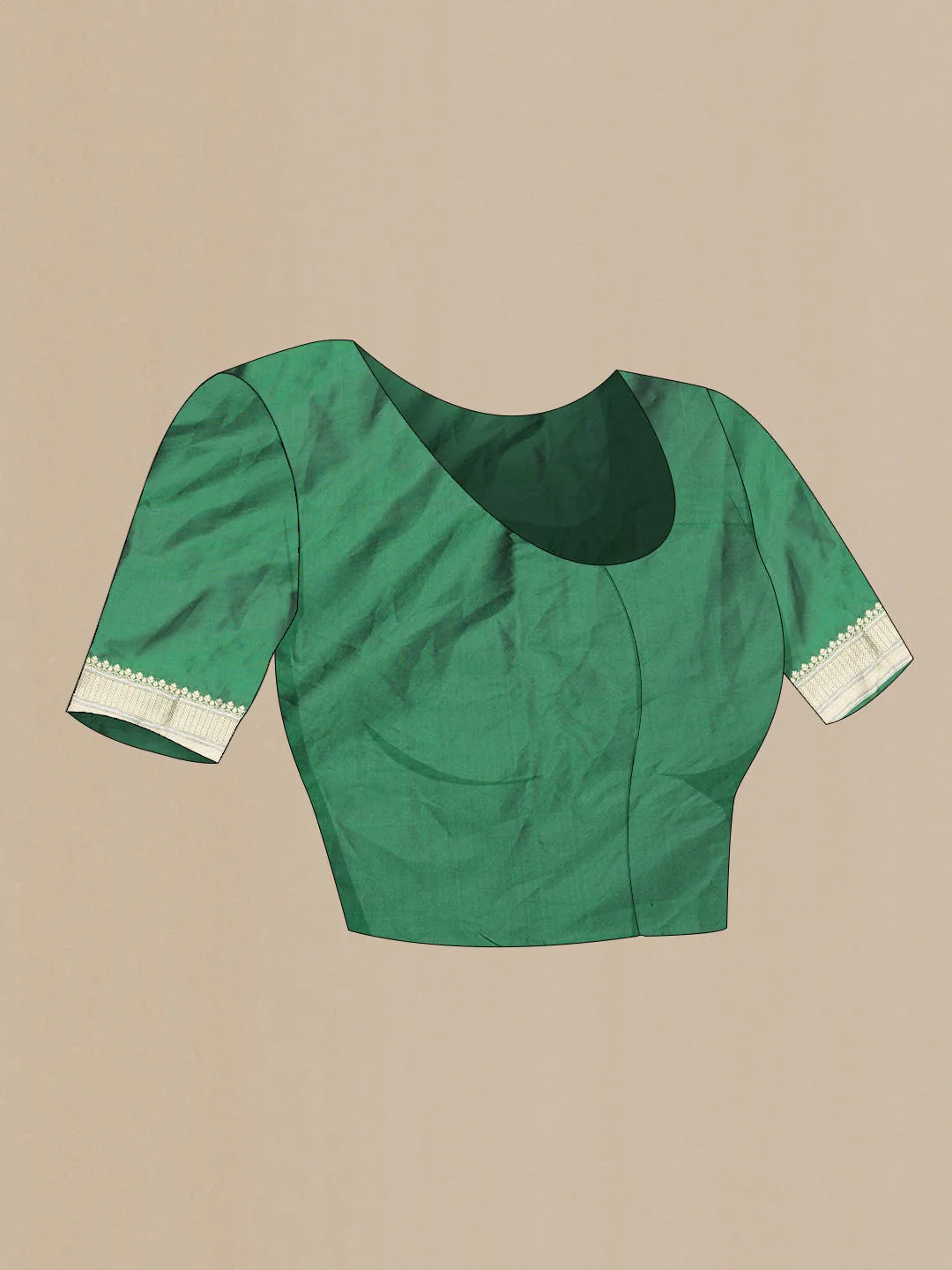 Green Dual Tone Banarasi Silk Saree - Image 6