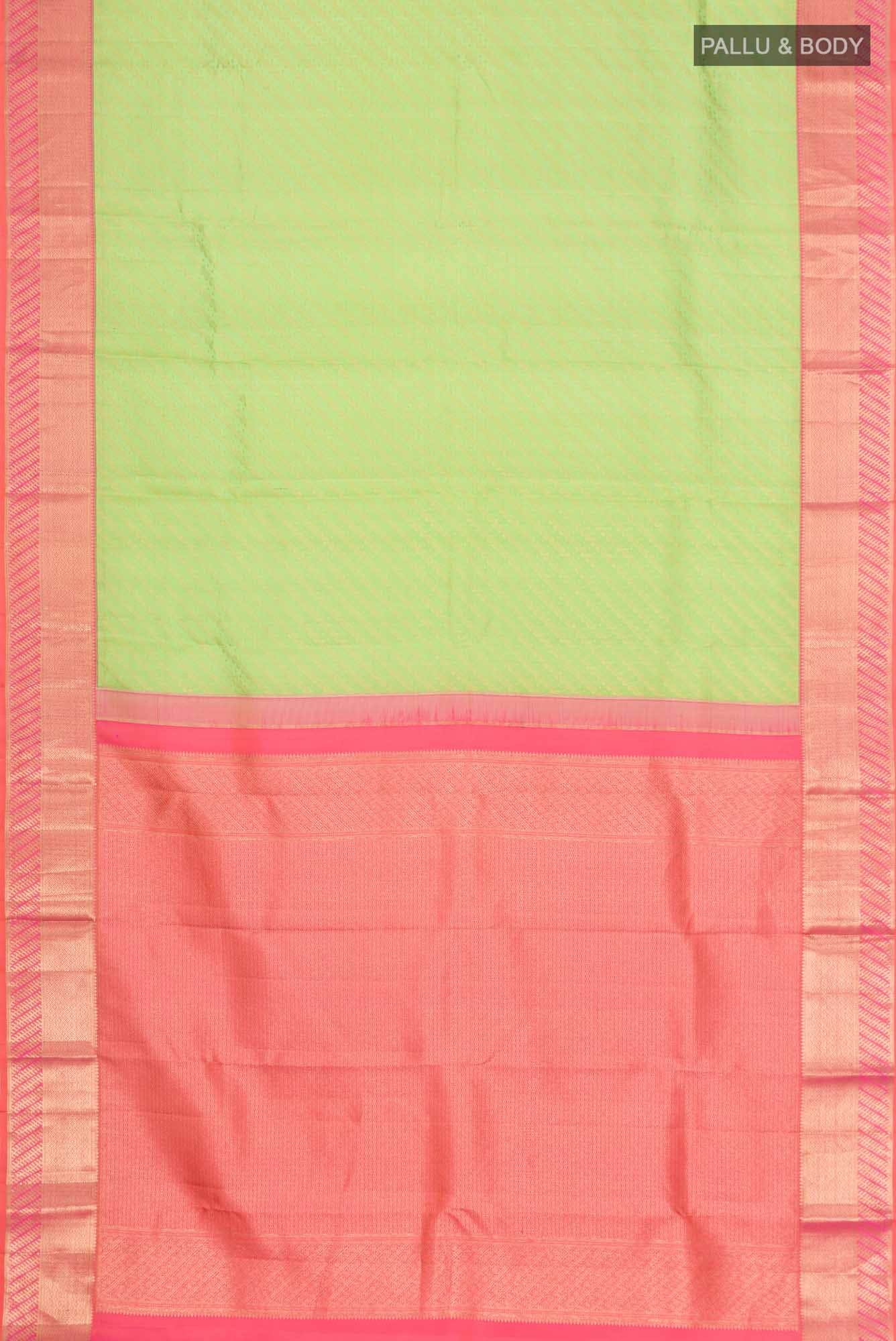 Green Kanchipuram Silk Saree - Image 4