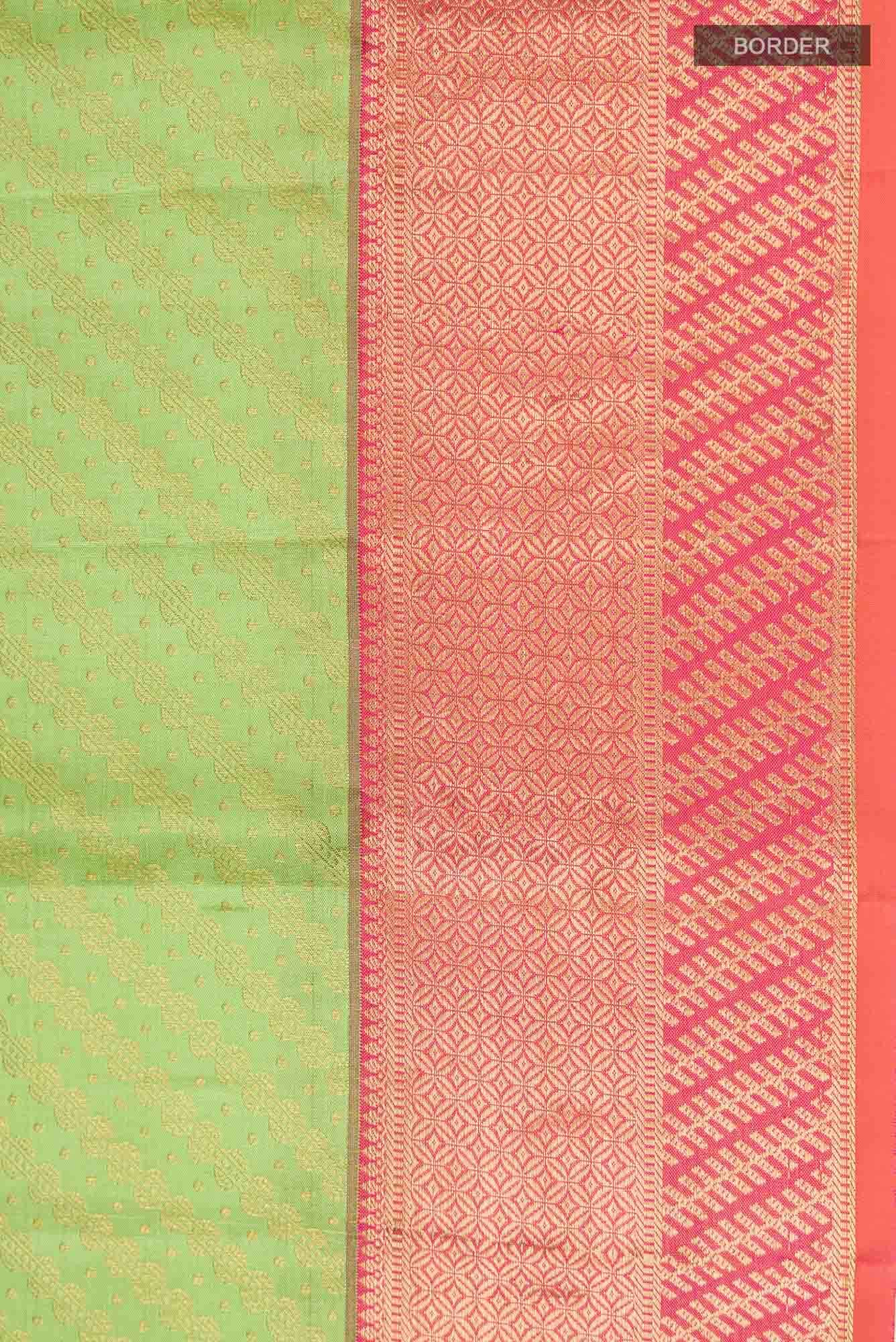 Green Kanchipuram Silk Saree - Image 5
