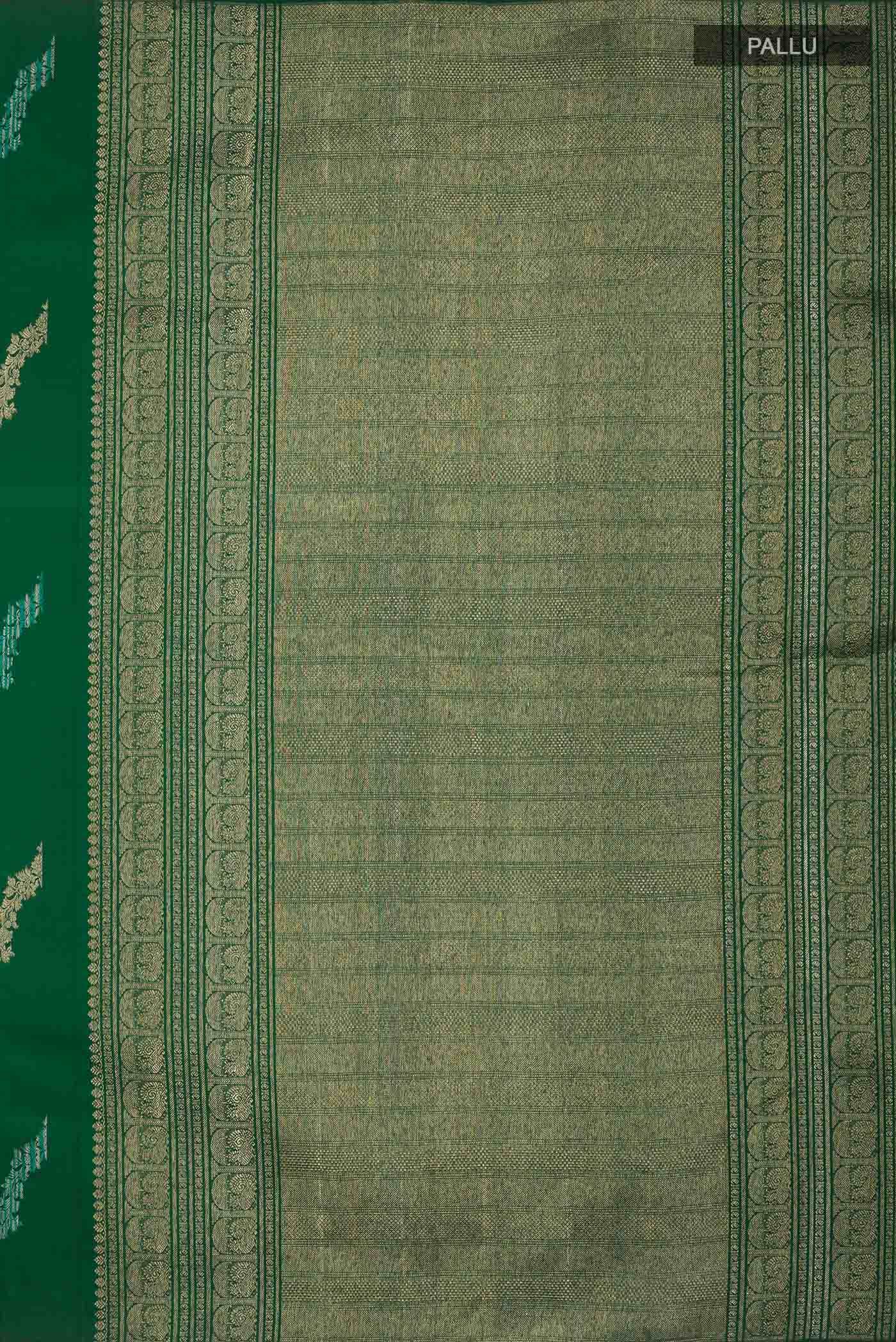 Green Kanchipuram Silk Saree - Image 5