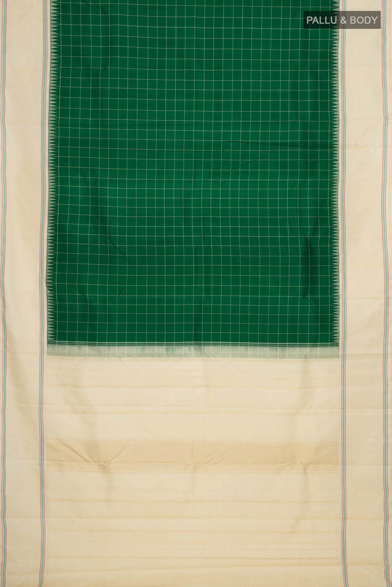 Green Kanchipuram Silk Saree - Image 4