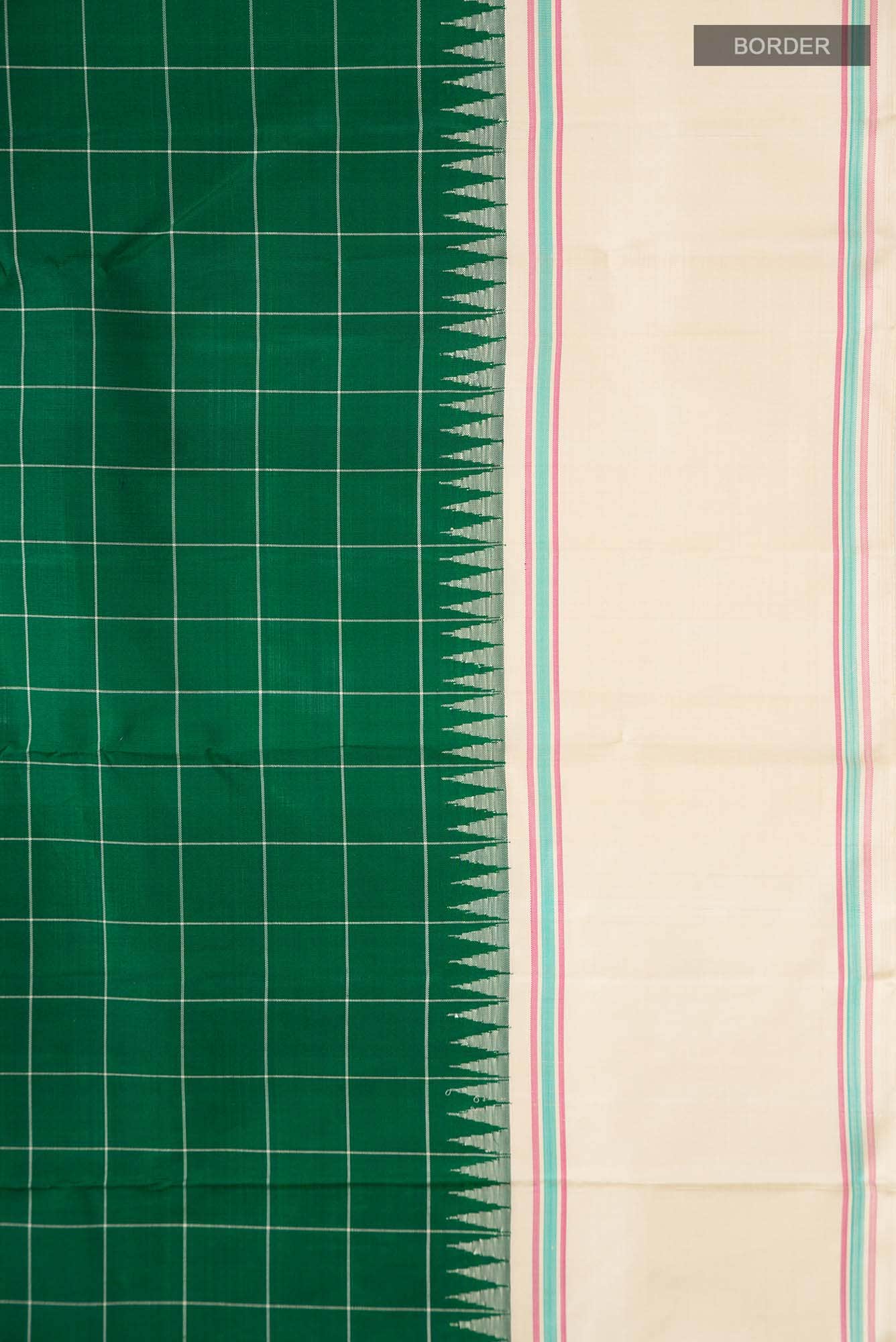 Green Kanchipuram Silk Saree - Image 5