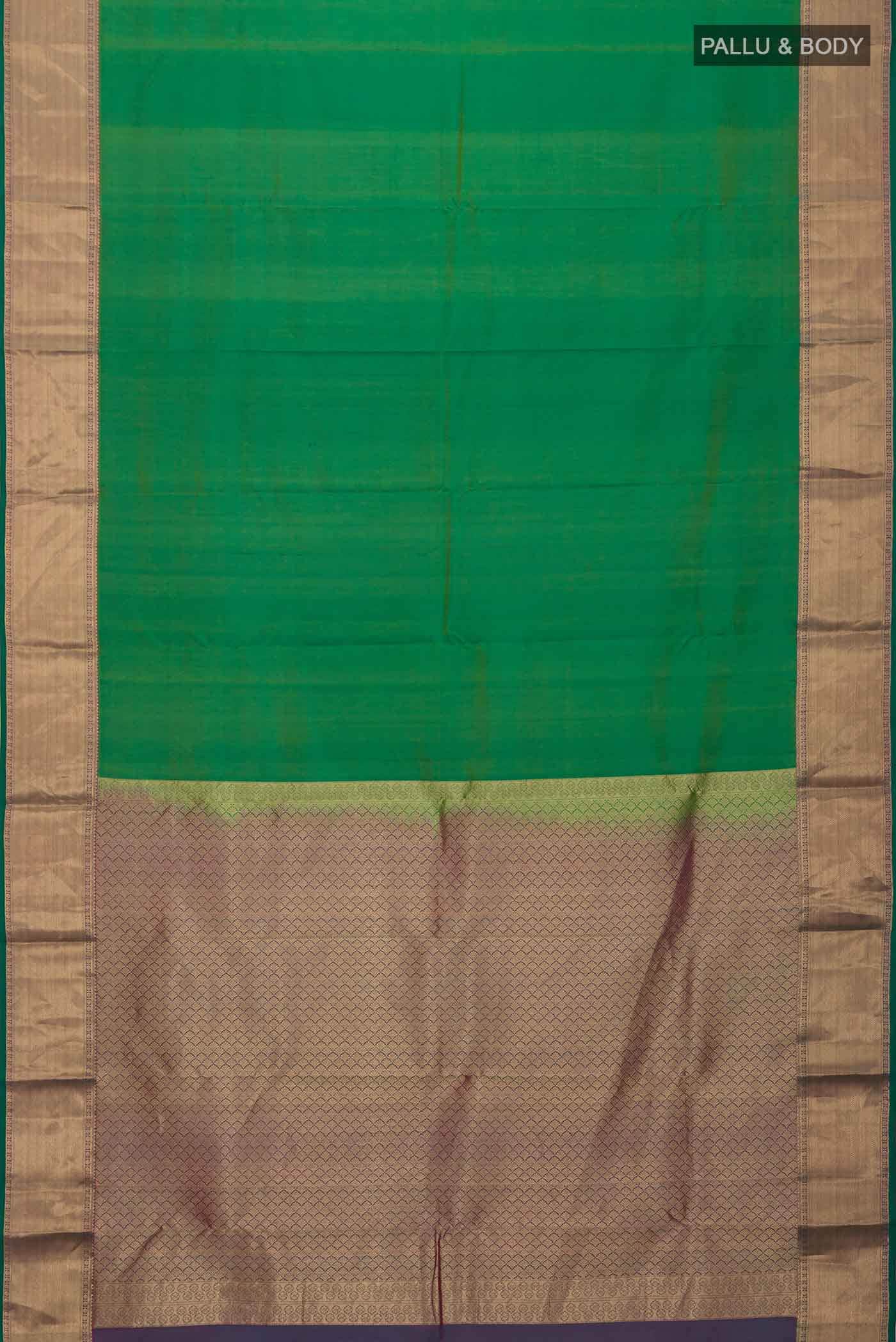 Green Kanchipuram Silk Saree - Image 4