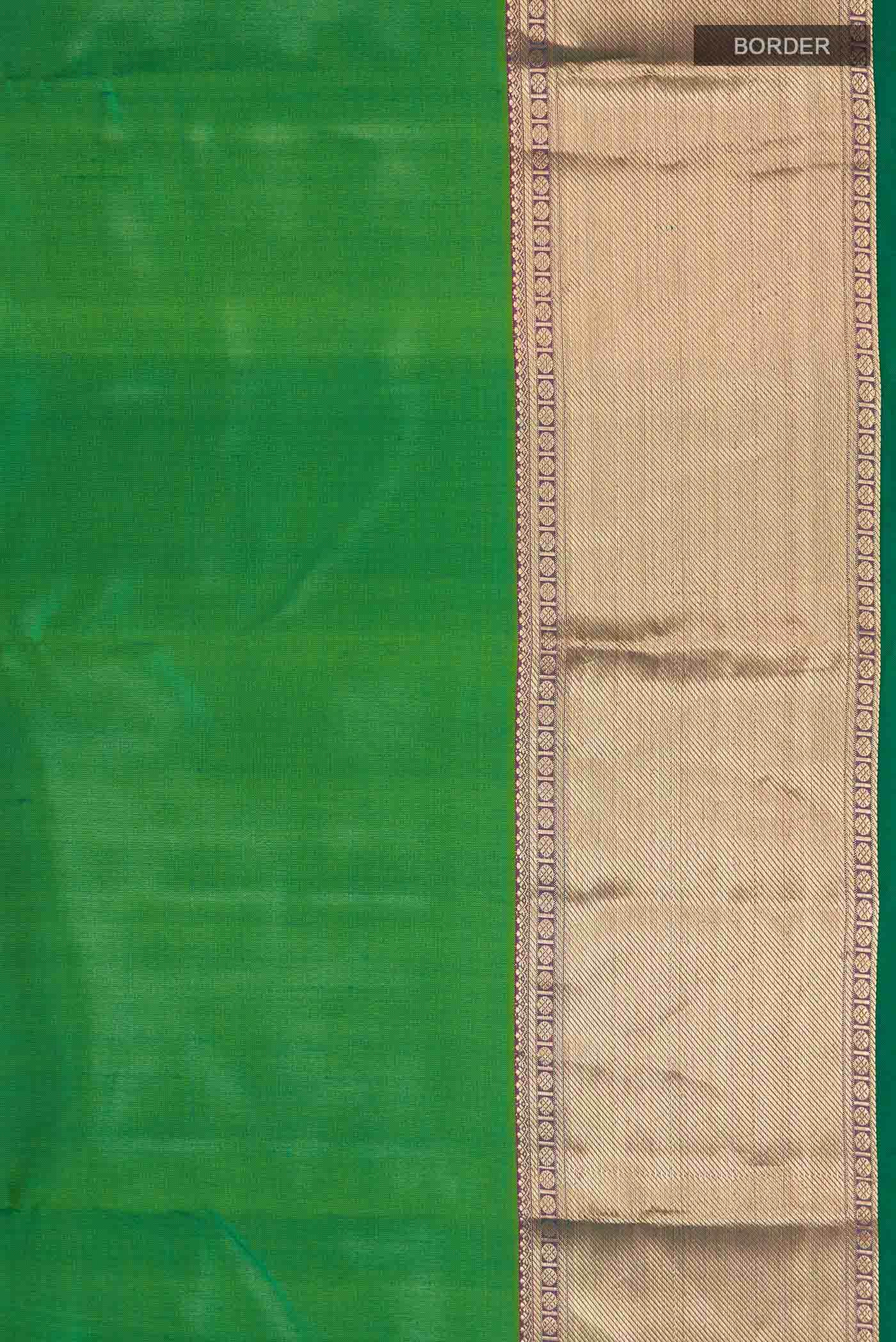 Green Kanchipuram Silk Saree - Image 5
