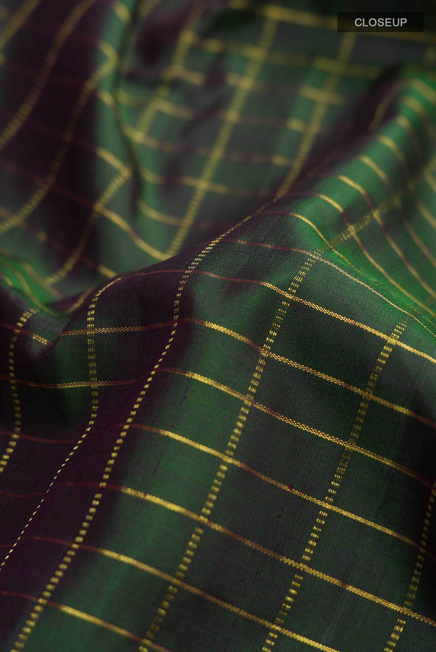 Green Kanchipuram Silk Saree - Image 3