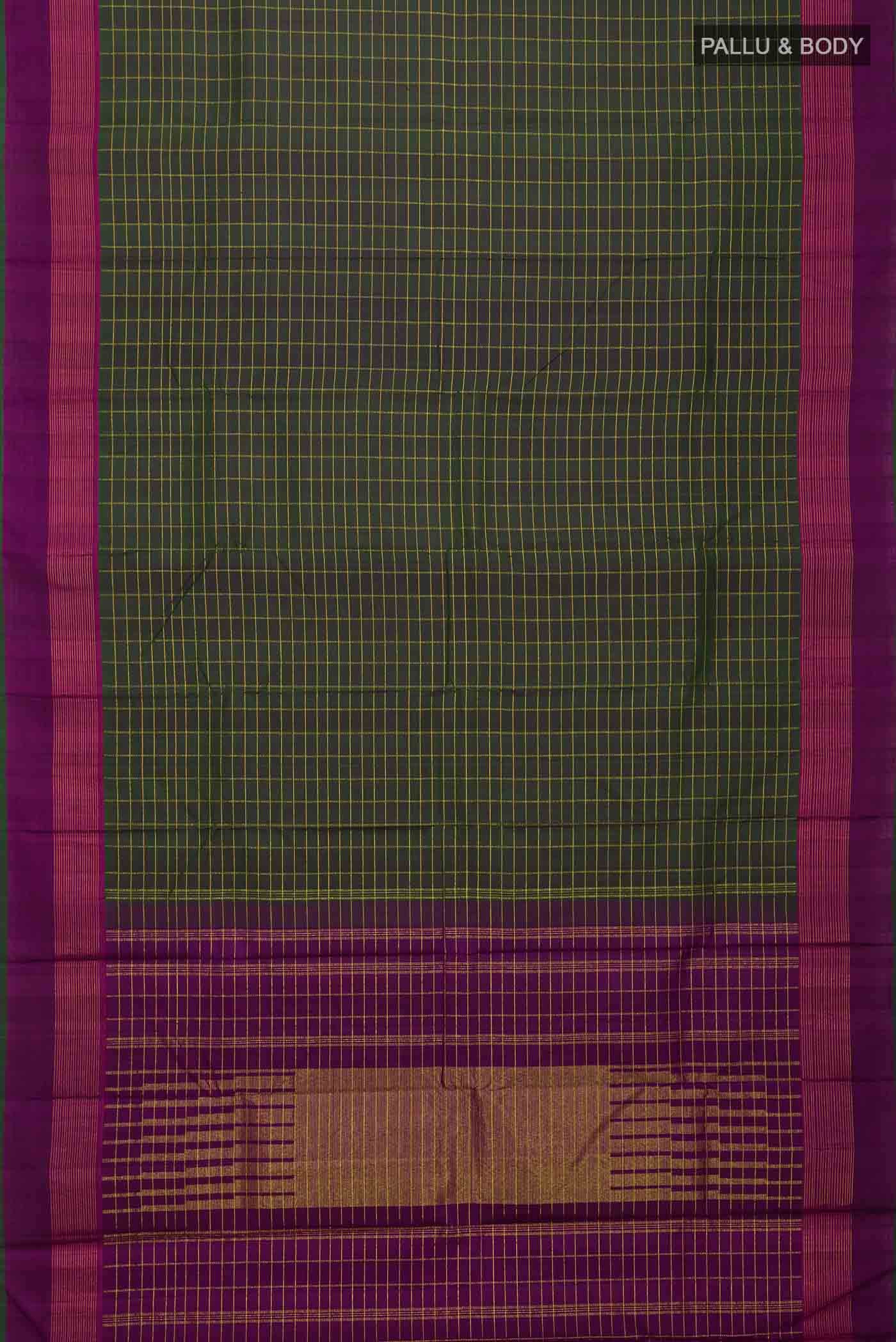 Green Kanchipuram Silk Saree - Image 4