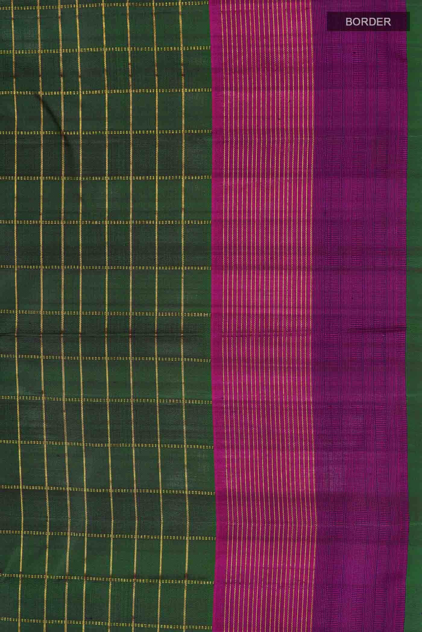 Green Kanchipuram Silk Saree - Image 5