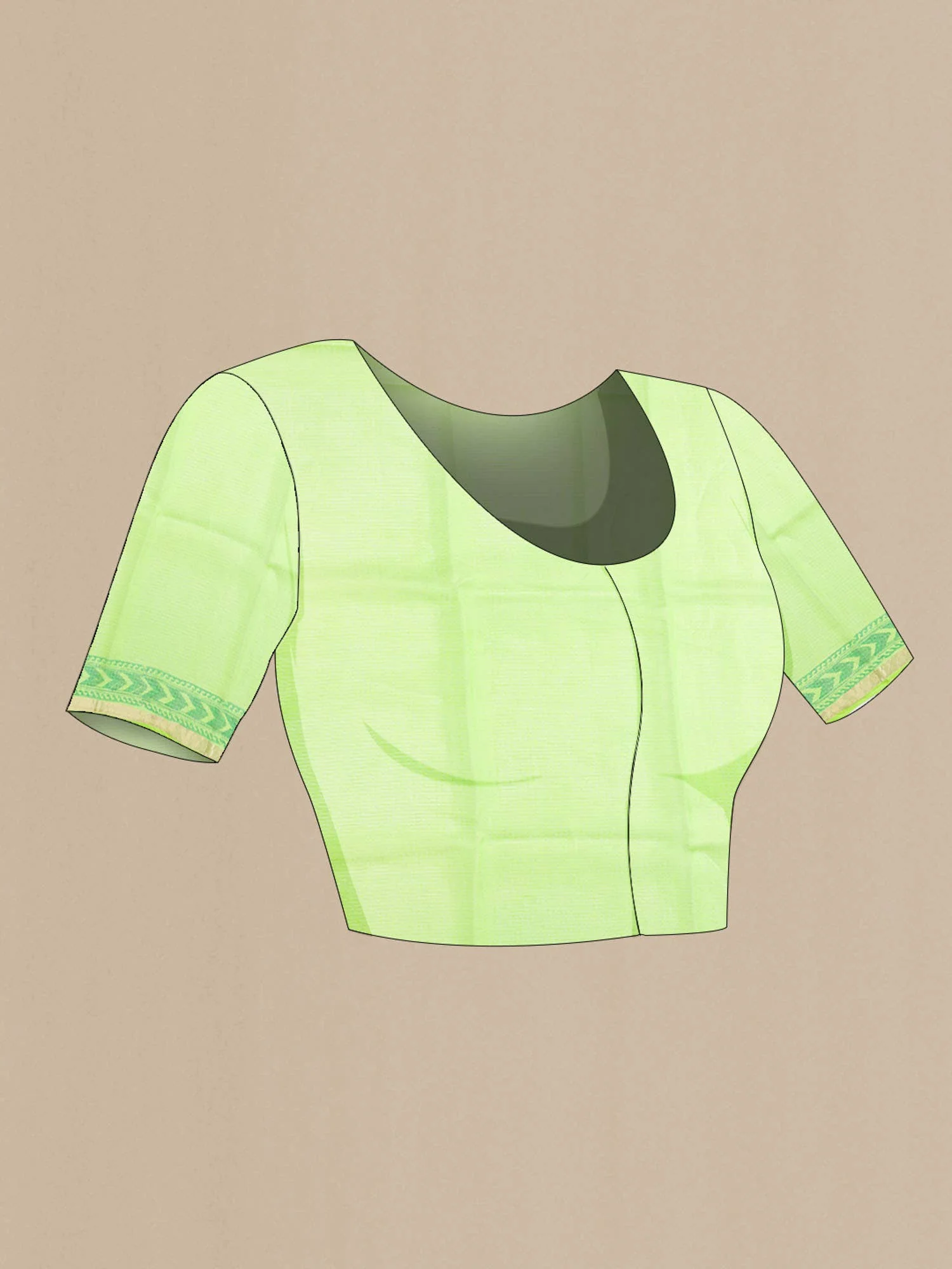 Green Kota Silk Saree - Image 3